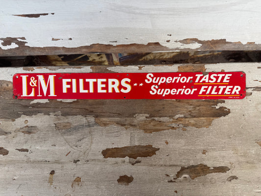Vintage Door Push L & M Filters Superior Taste