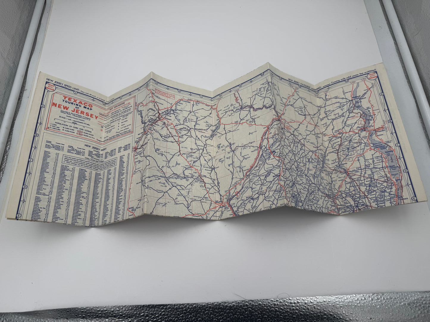 Vintage Road Map Texaco New Jersey PA NOS