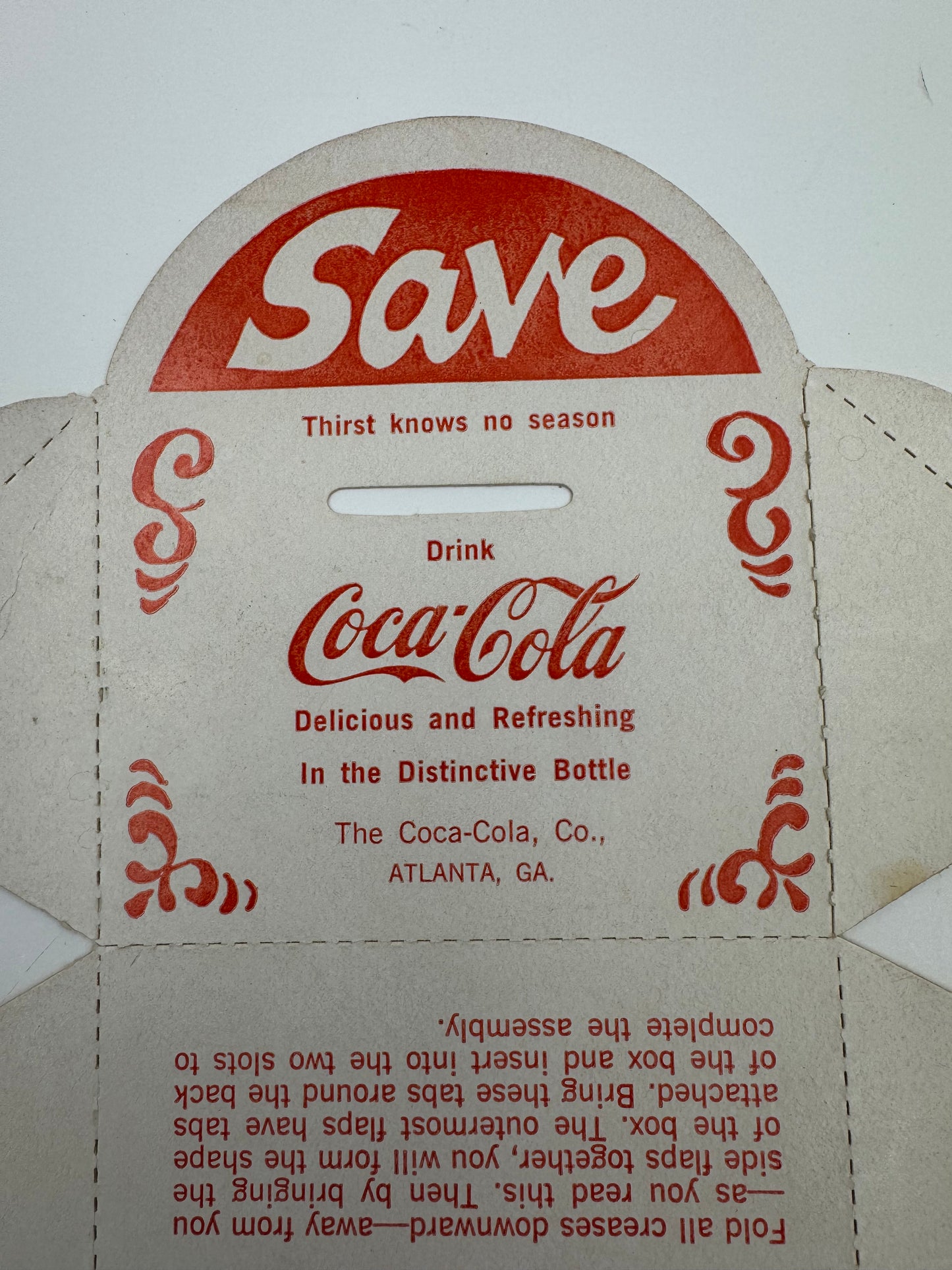 Vintage Coca Cola Bank Cardstock Never Folded / Used. NOS