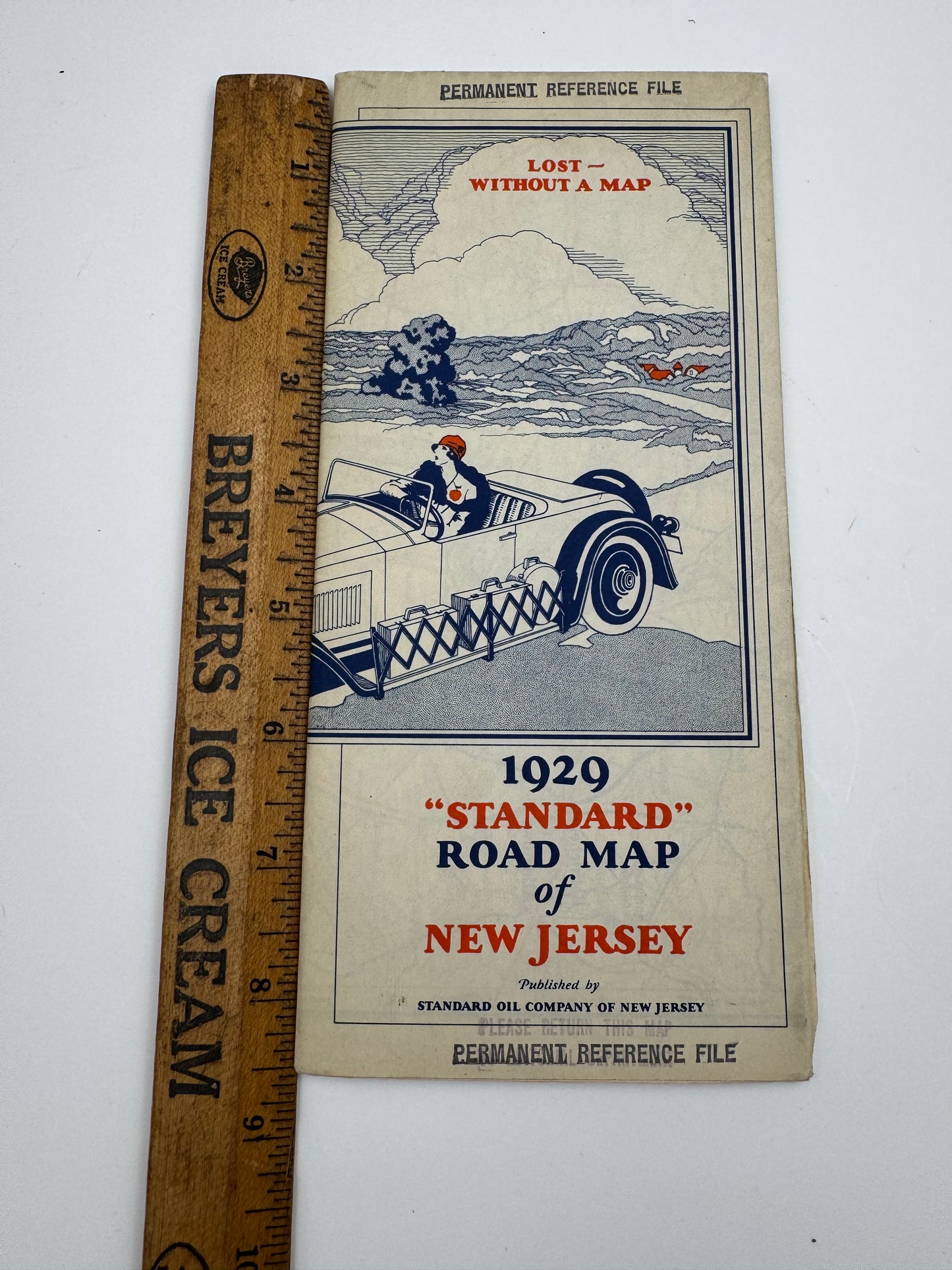 Vintage Road Map Standard Oil New Jersey 1929
