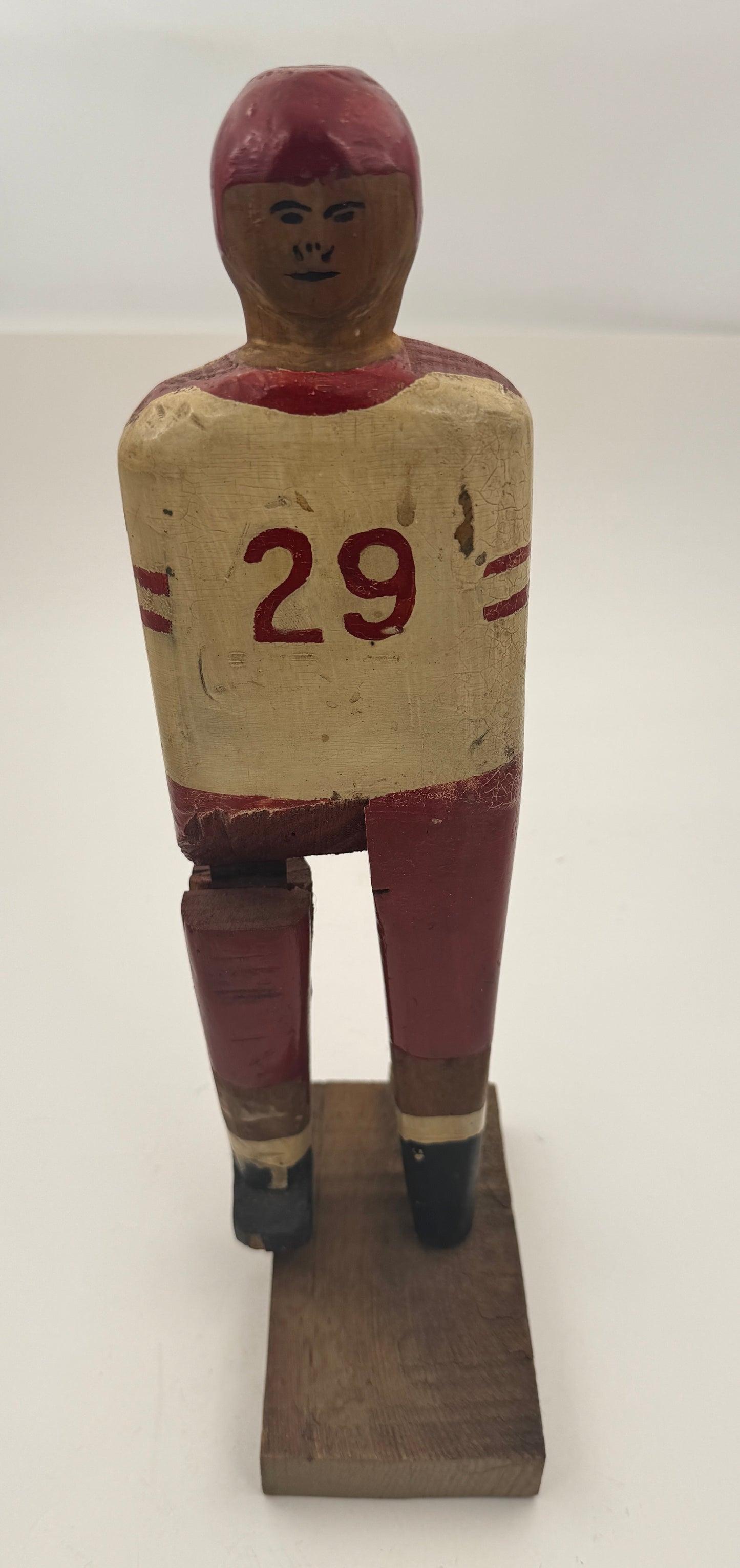 Antique Toy Hand Made Football Player Kicker #29