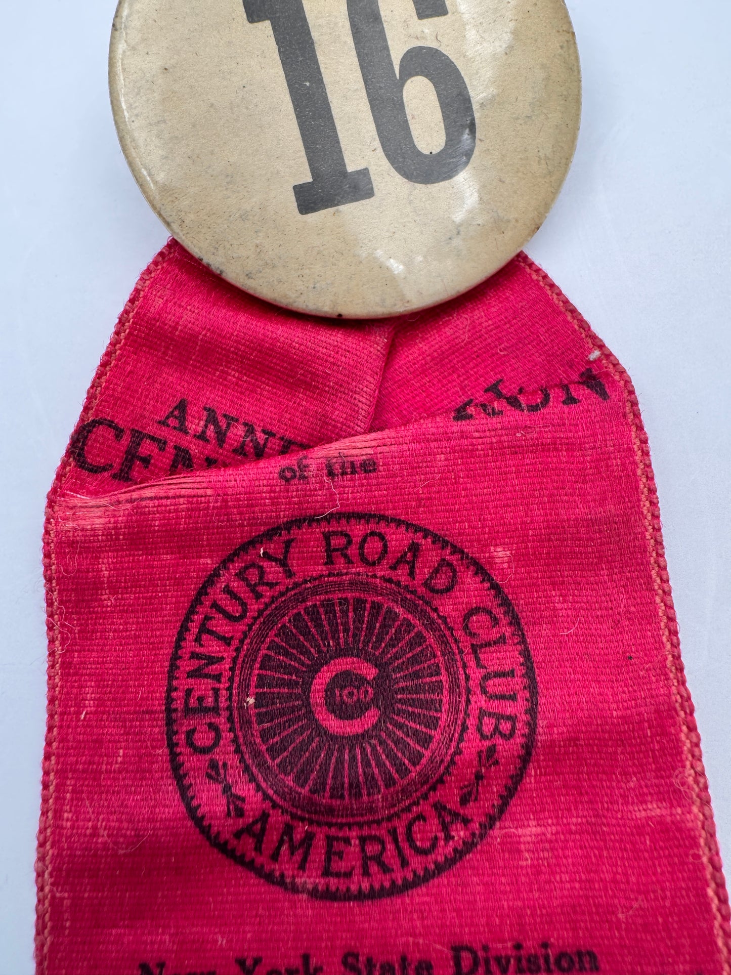 Vintage Bicycle Race Ribbon and Bike Number 1911 RARE SURVIVOR