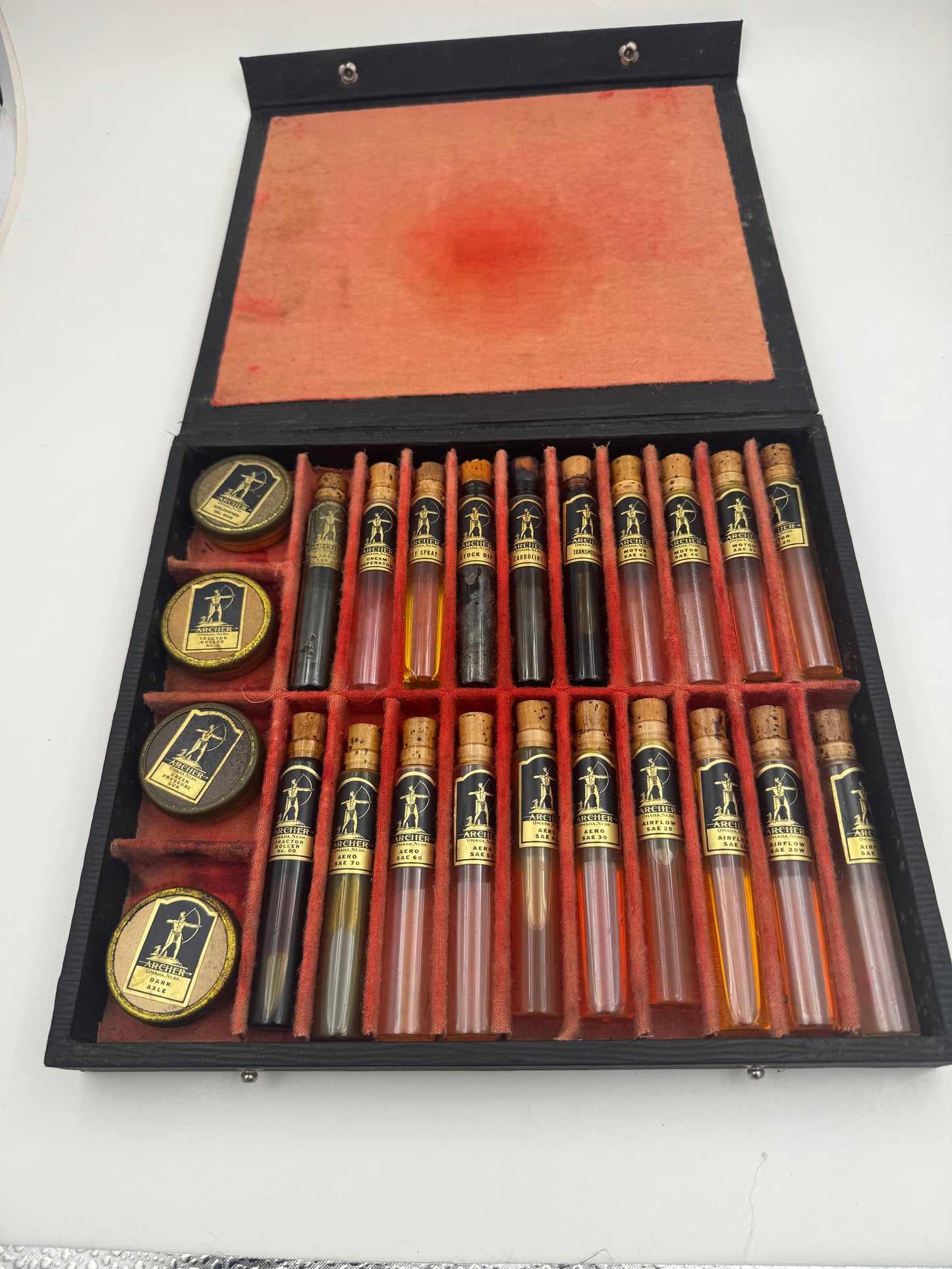 Vintage Salesman Sample Archer Lubricants Set Complete