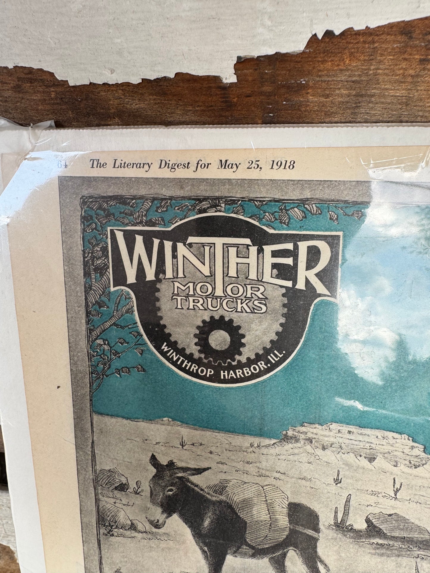 Vintage Winther Trucks Sign Rare 1918 Centerfold