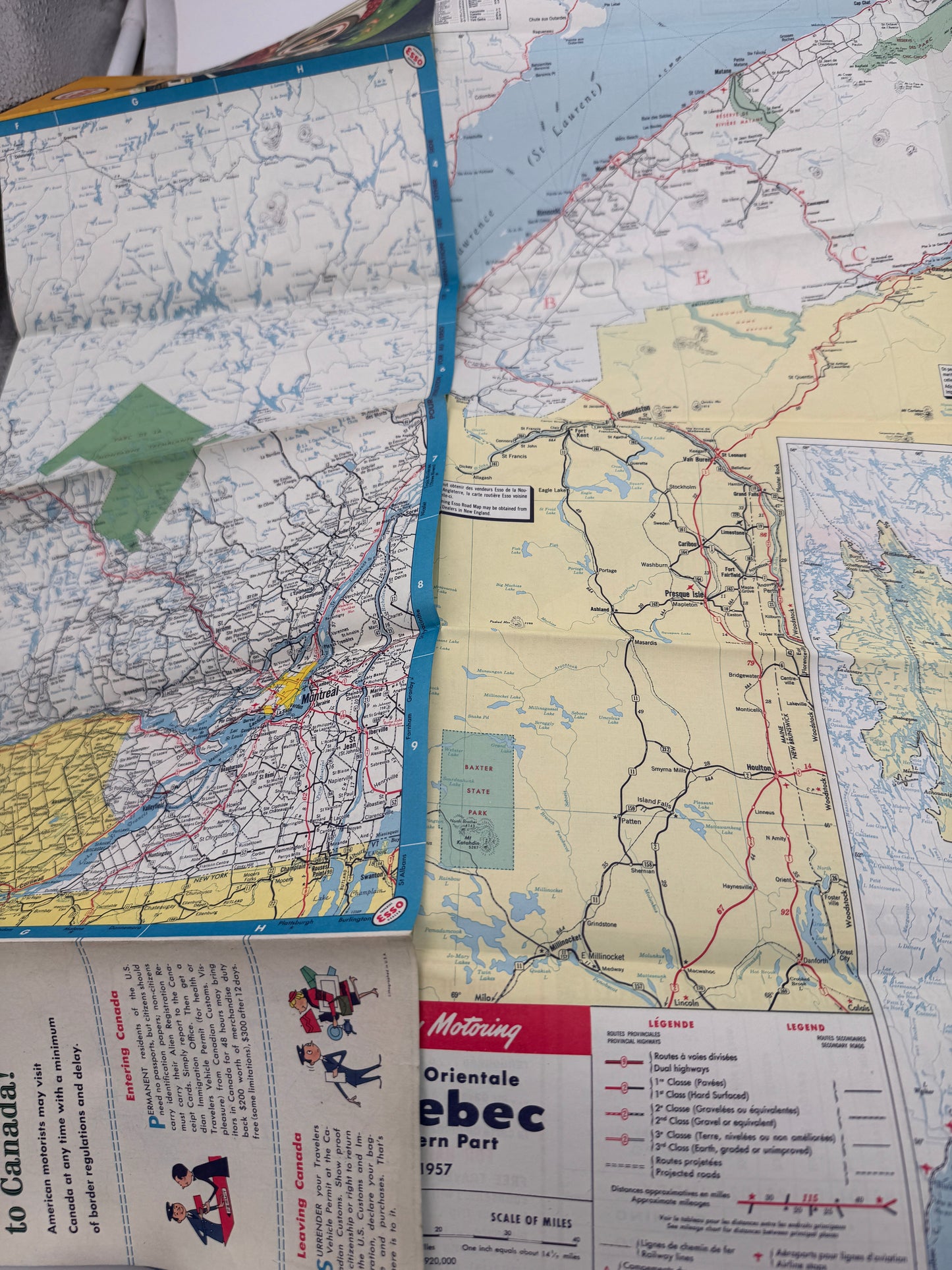 Vintage Esso Roadmap Quebec 1957 New Old Stock