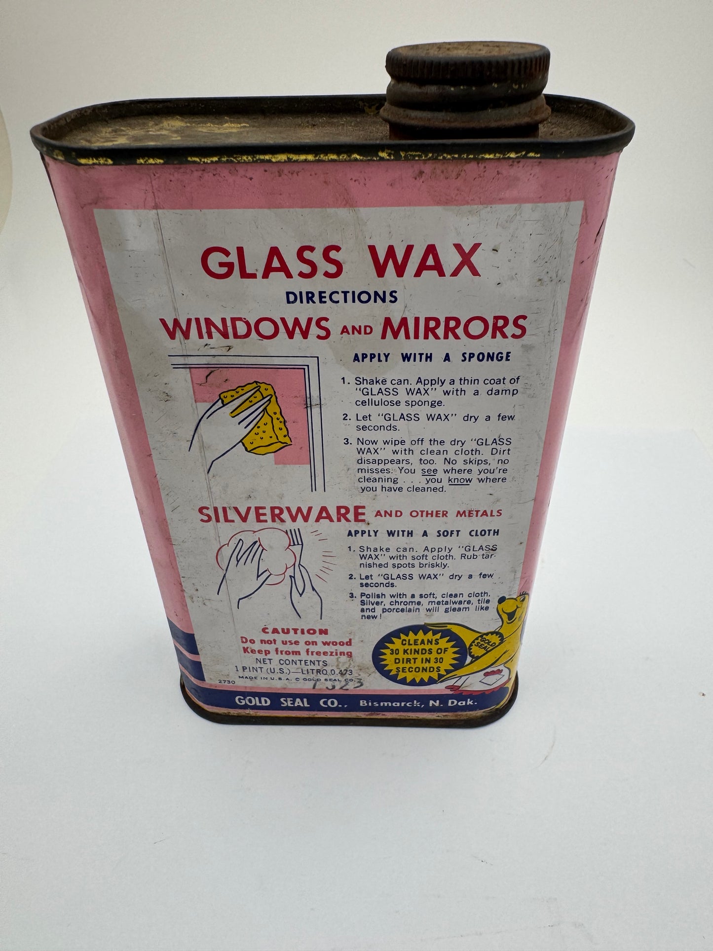 Vintage Car Wax Can Gold Seal Full