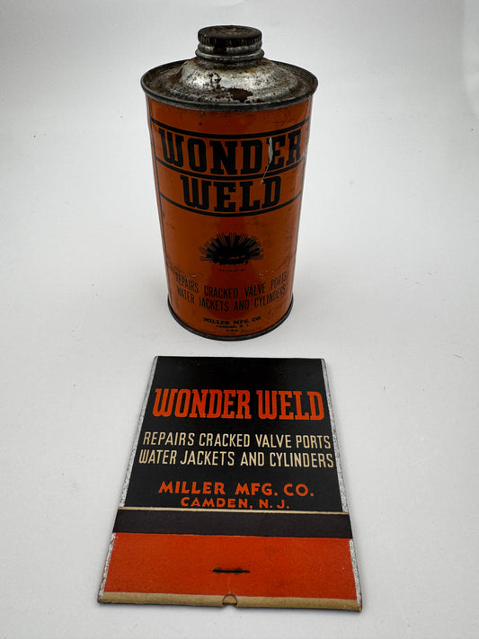 Vintage Car Engine Repair Can and Feature Match Pack