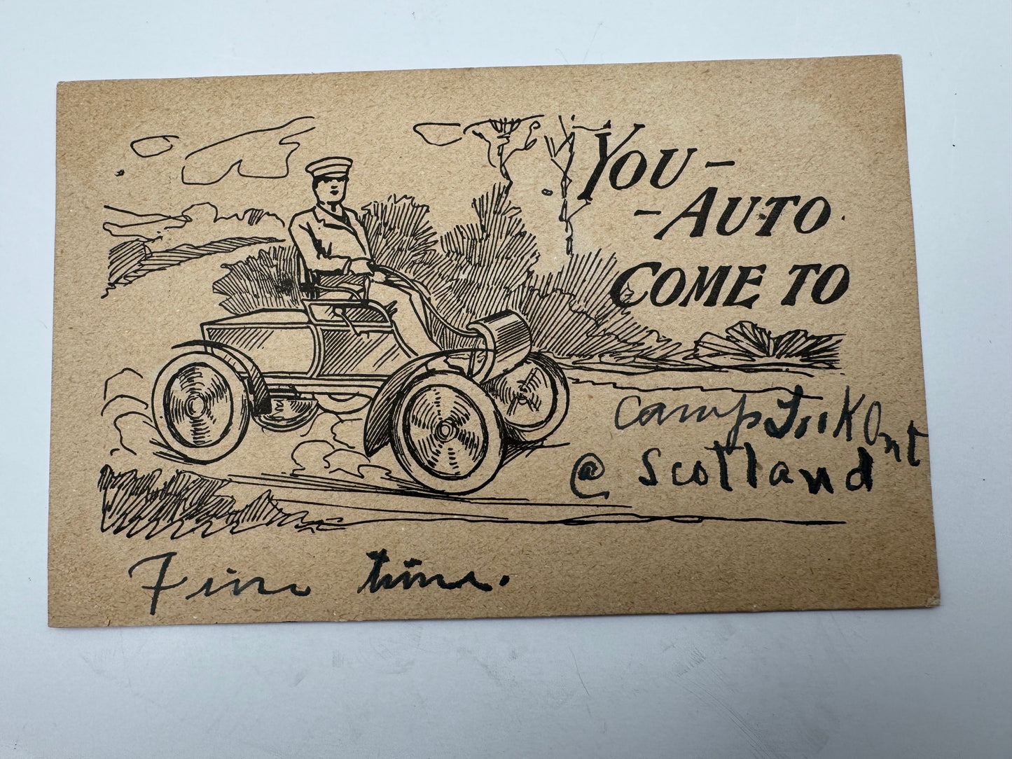 antique auto postcard