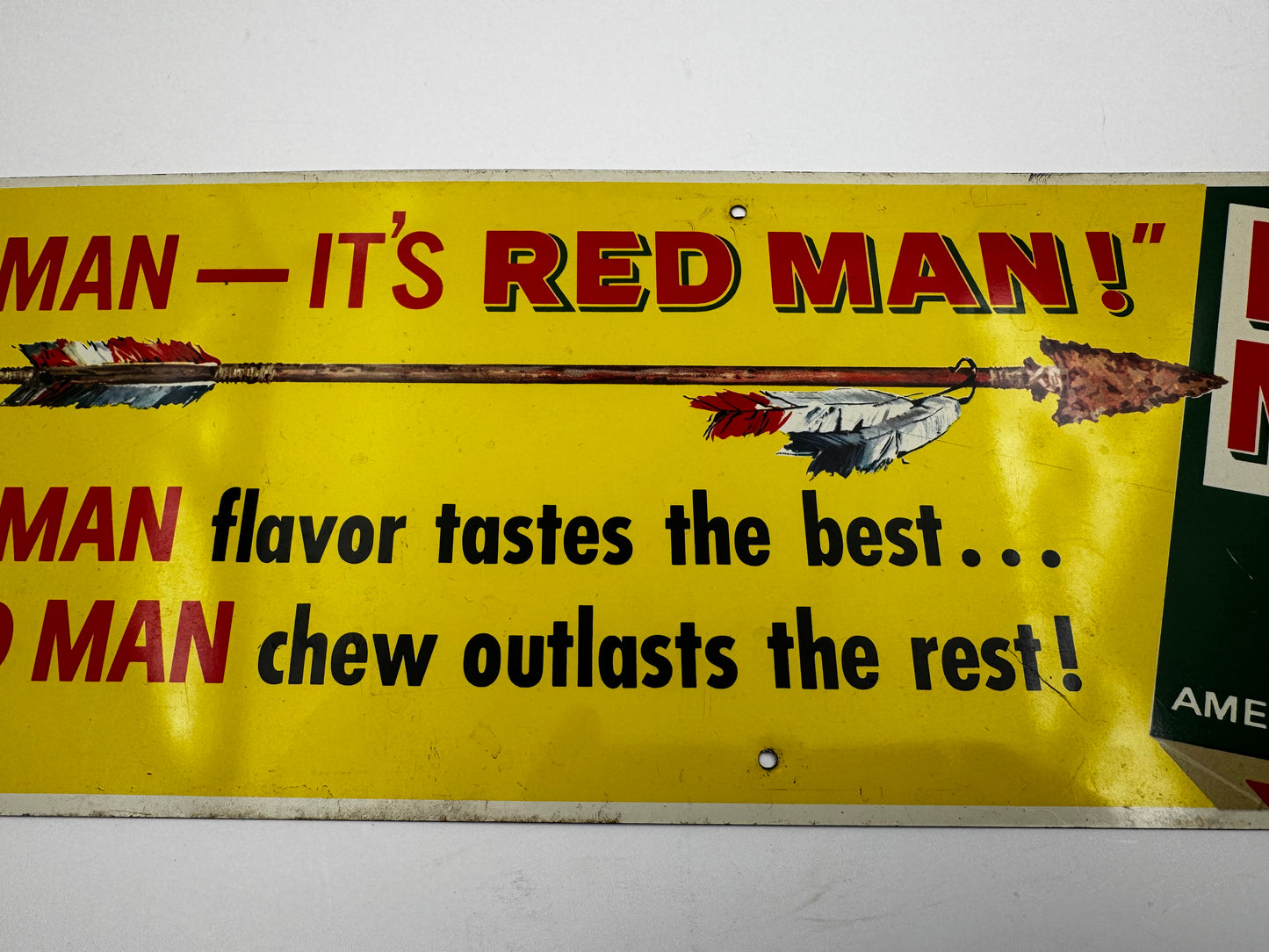 Vintage Redman Tobacco Sign Tin Minty