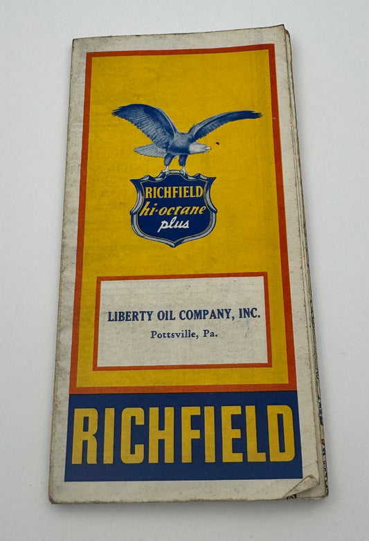 Vintage Roadmap Richfield Liberty Oil Co Pottsville PA.