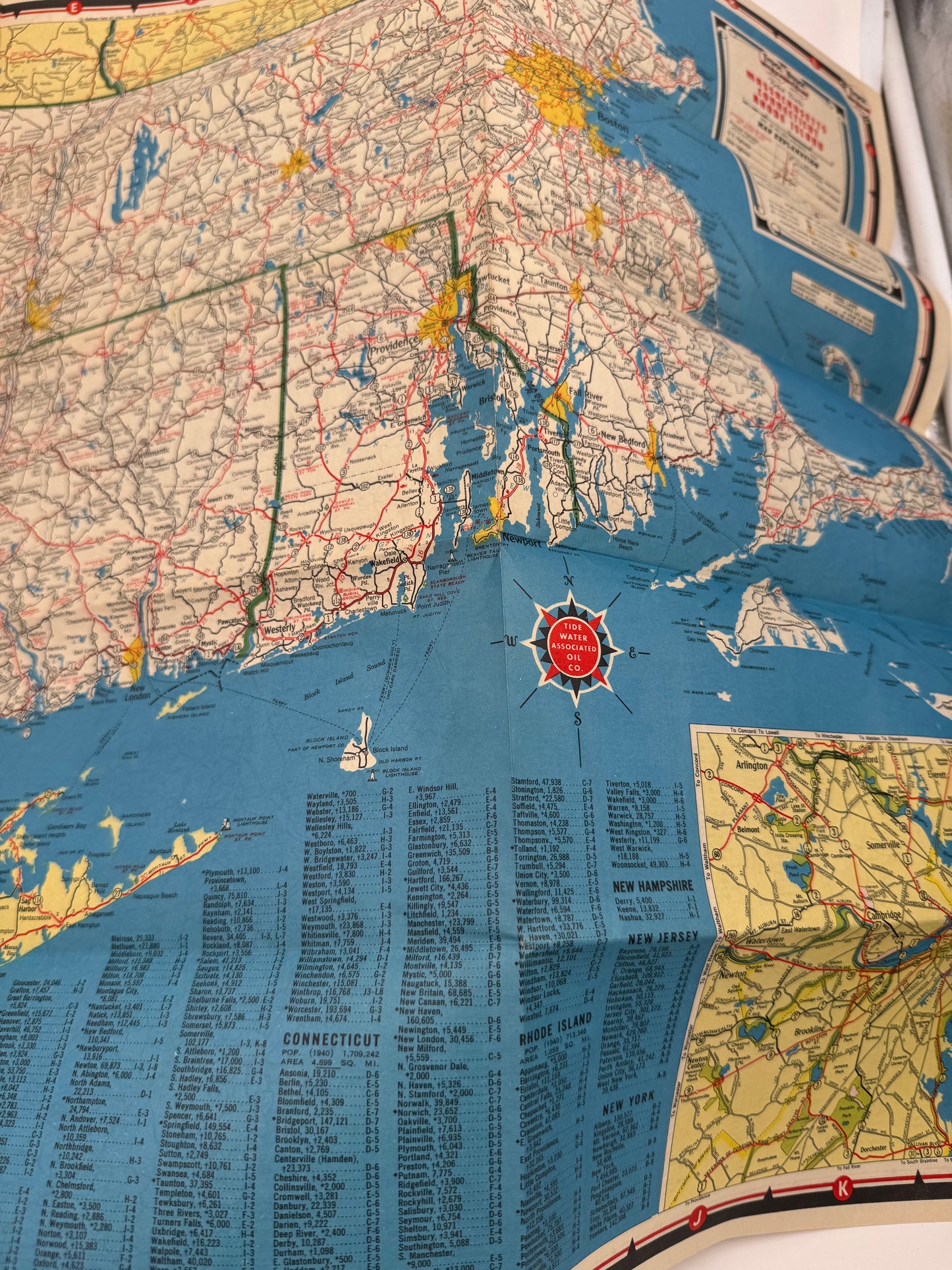 Vintage Roadmap Veedol Tydol 1940 Cape Cod NOS