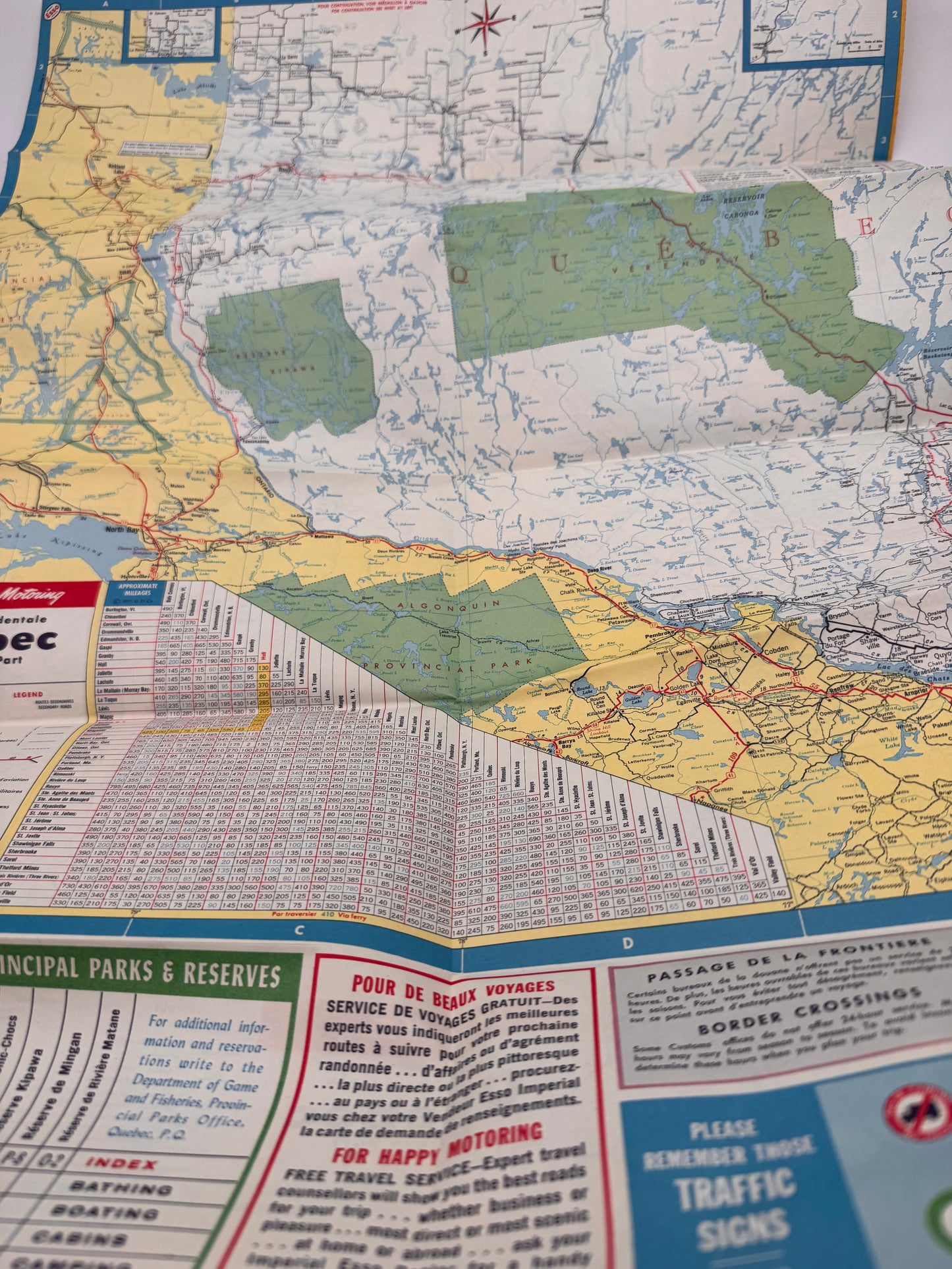 Vintage Esso Roadmap Quebec 1957 New Old Stock
