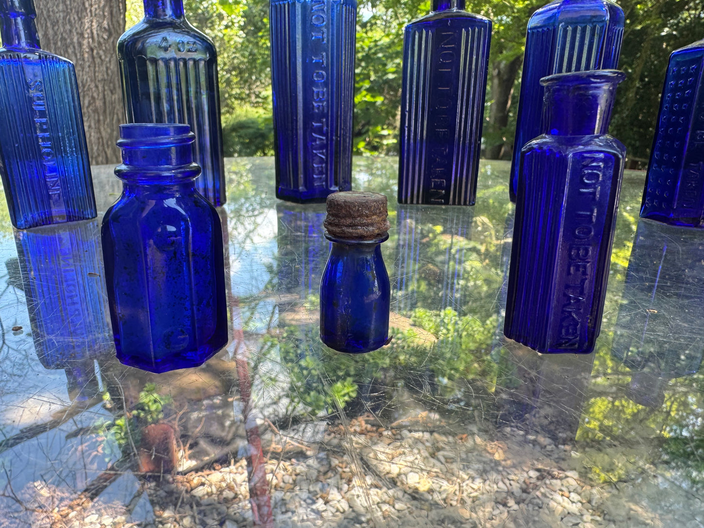 Vintage Poison Bottle Collection Cobalt Blue