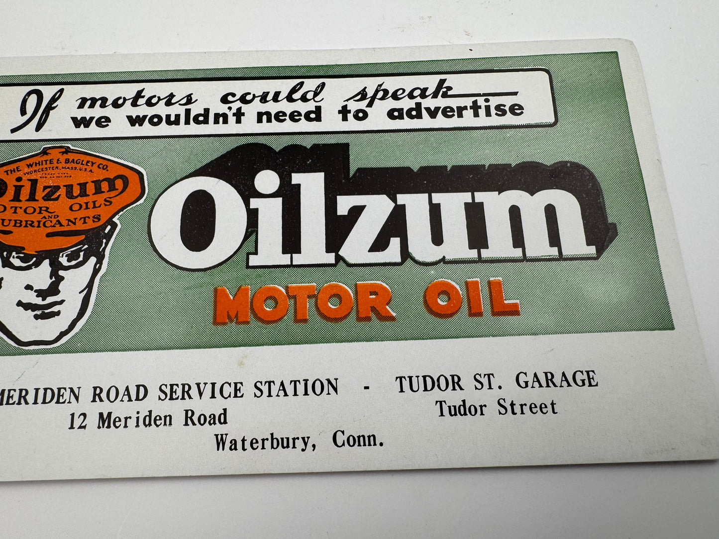 Vintage Oilzum Ink Blotter New Old Stock