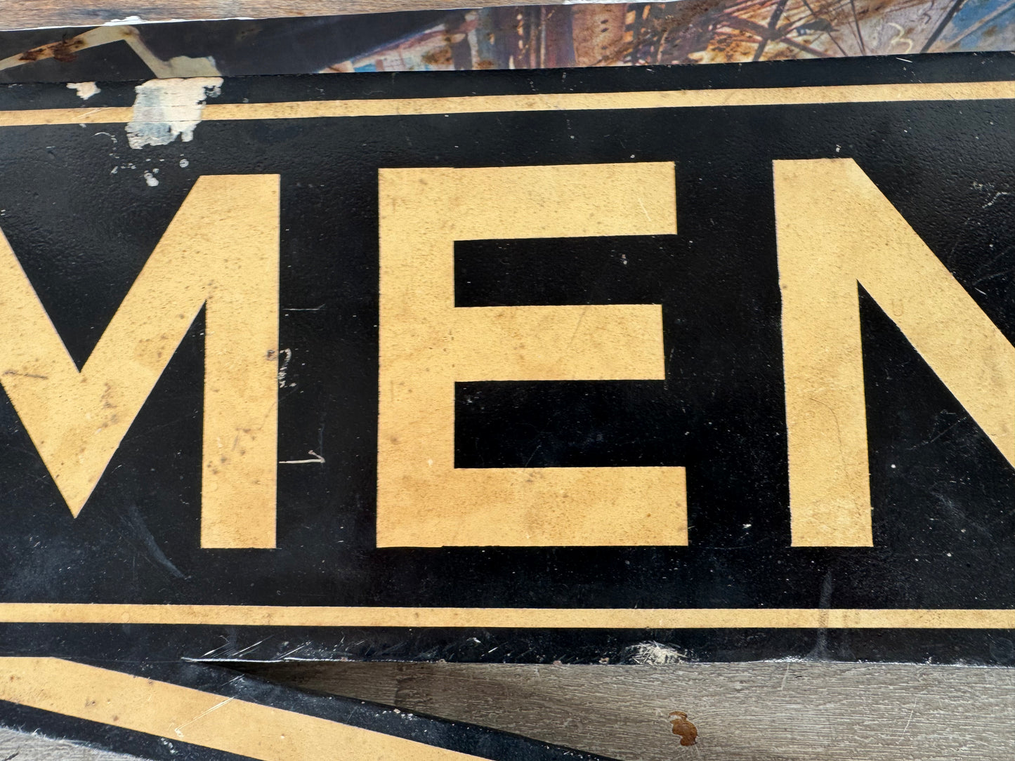 Vintage Men Sign Early Independent Gas Station