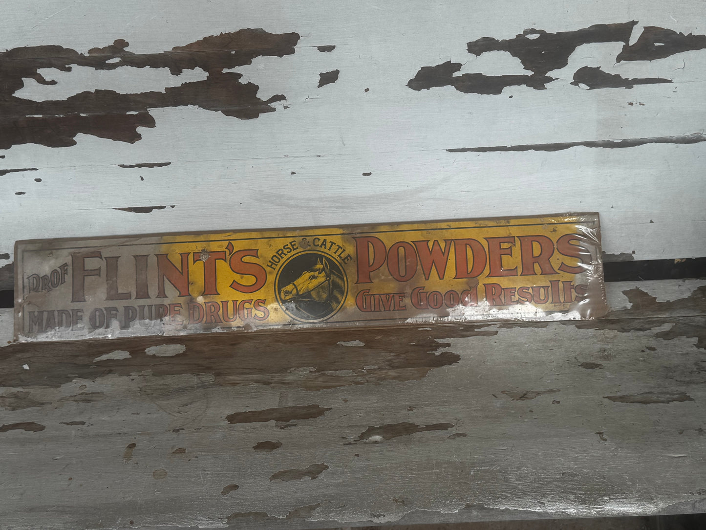 Vintage Sign Flints Powders Paper Great Graphics