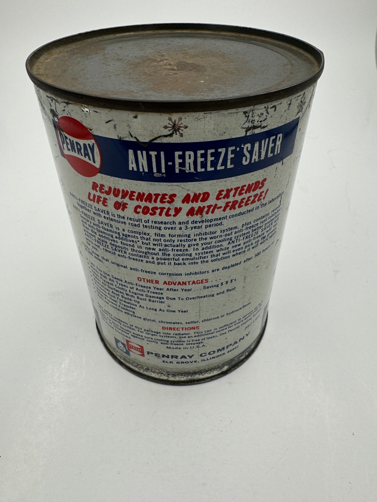 Vintage Oil Can Penray Anti-Freeze Full