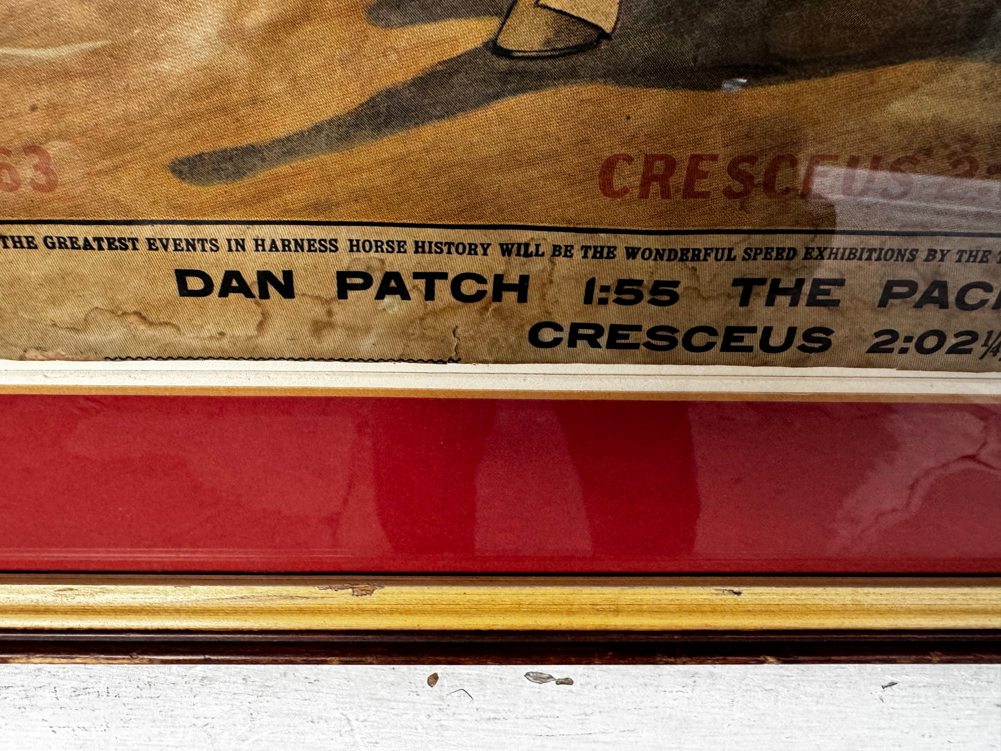 Vintage Dan Pouch Race Horse Ad Framed