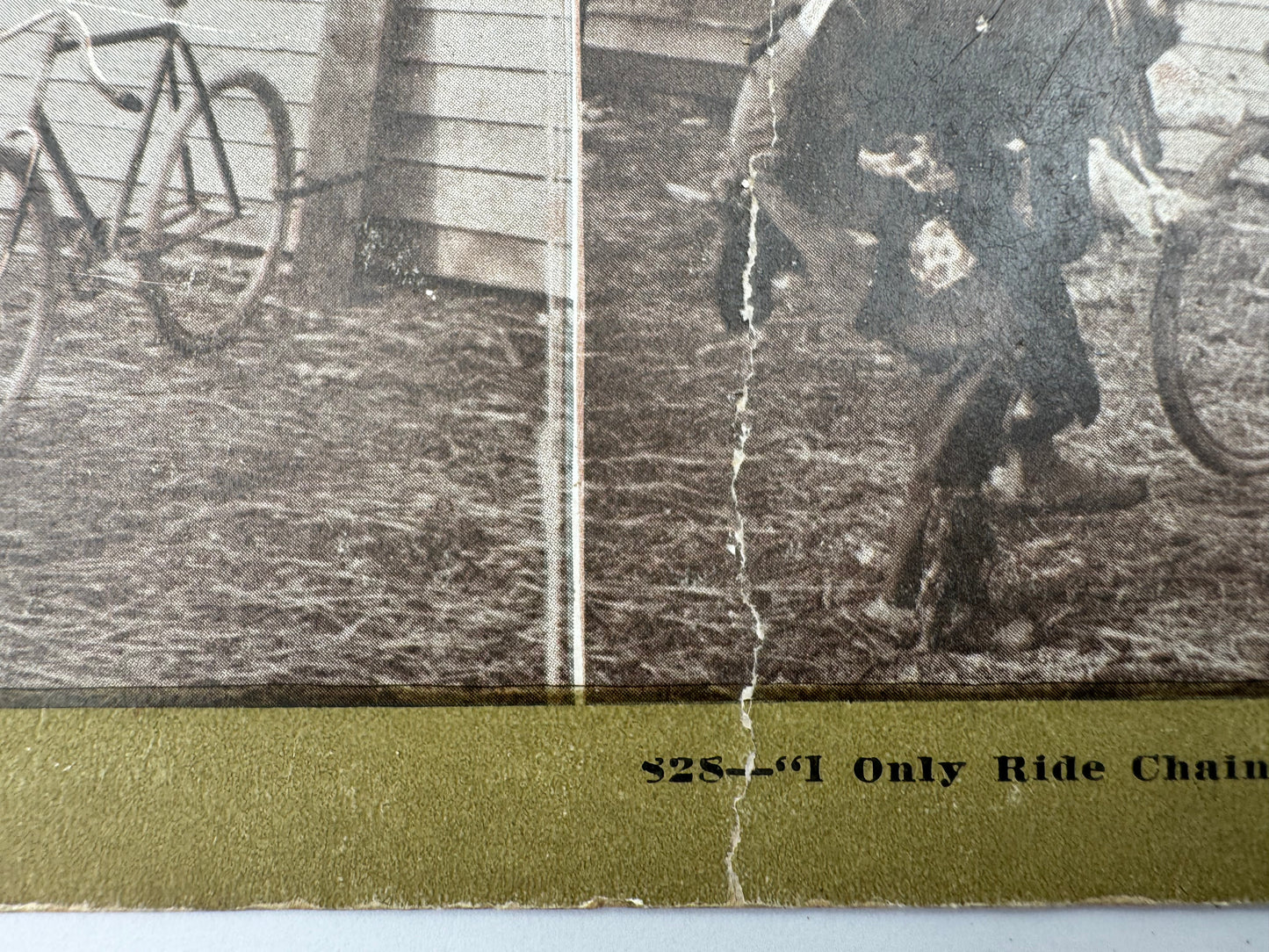 Vintage Advertising Photo Only Ride Chainless Bikes Stereoview