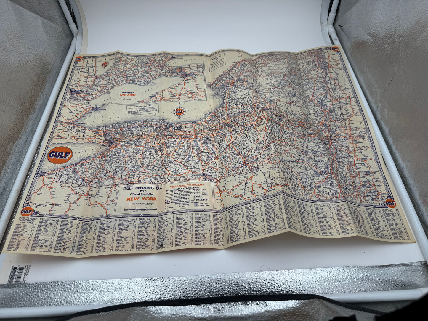 Vintage Road Map Gulf New York 1932