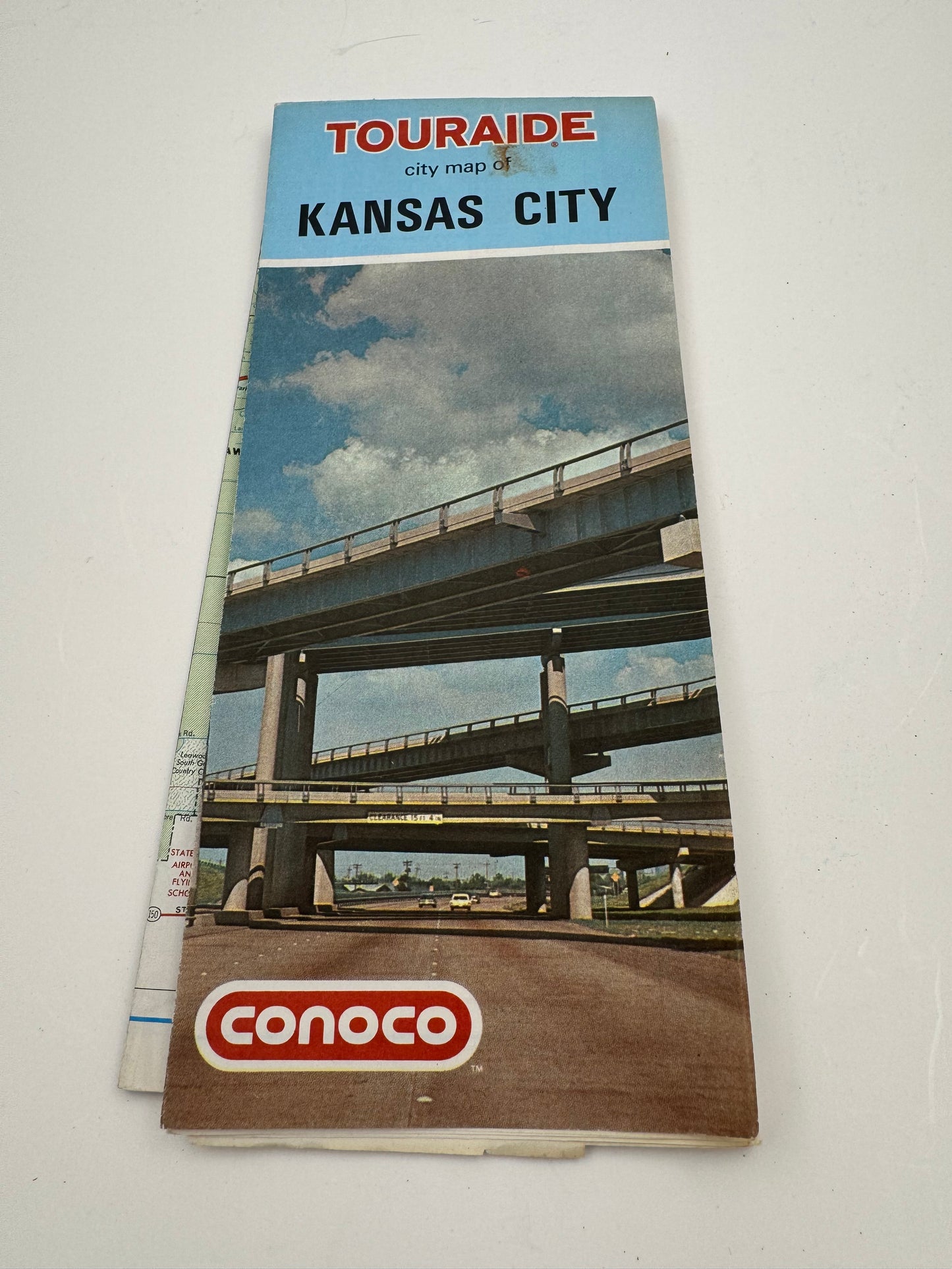 Vintage Road Map Conoco Touraide Kansas