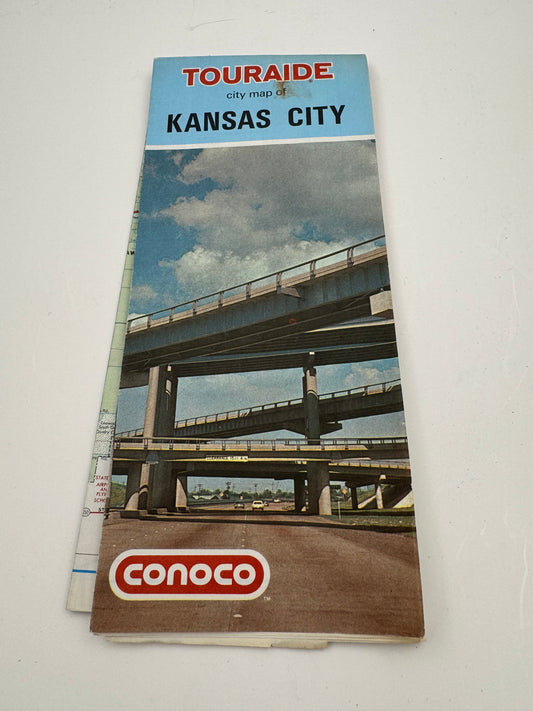 Vintage Road Map Conoco Touraide Kansas
