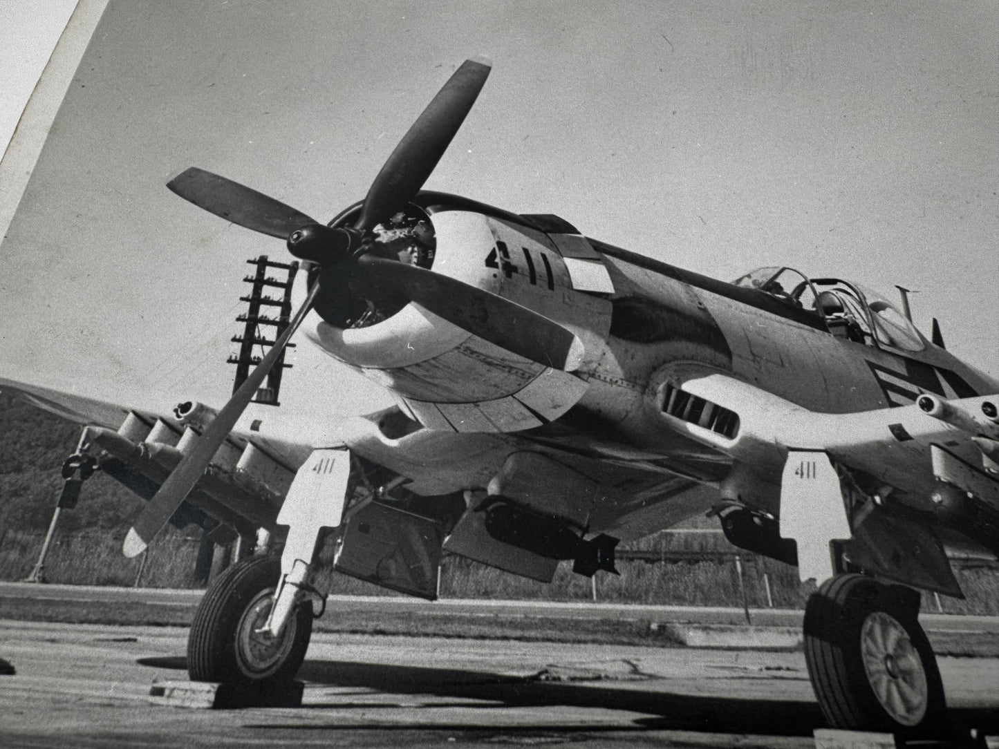 Vintage US Marines Jet Photo Black and White Reprint