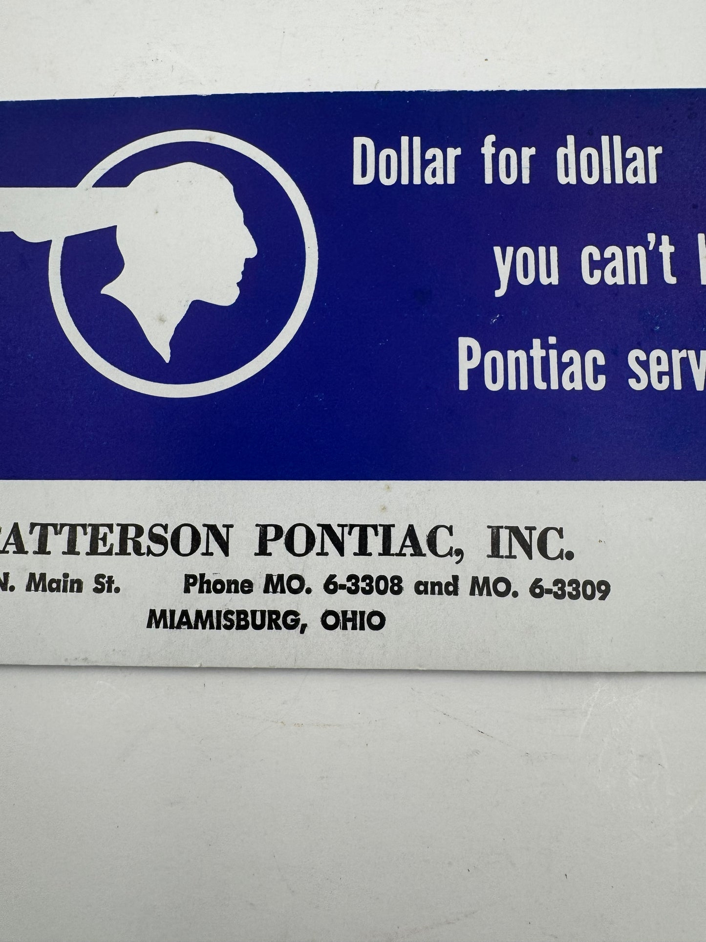 Vintage Pontiac Ink Blotter NOS Miamisburg OH