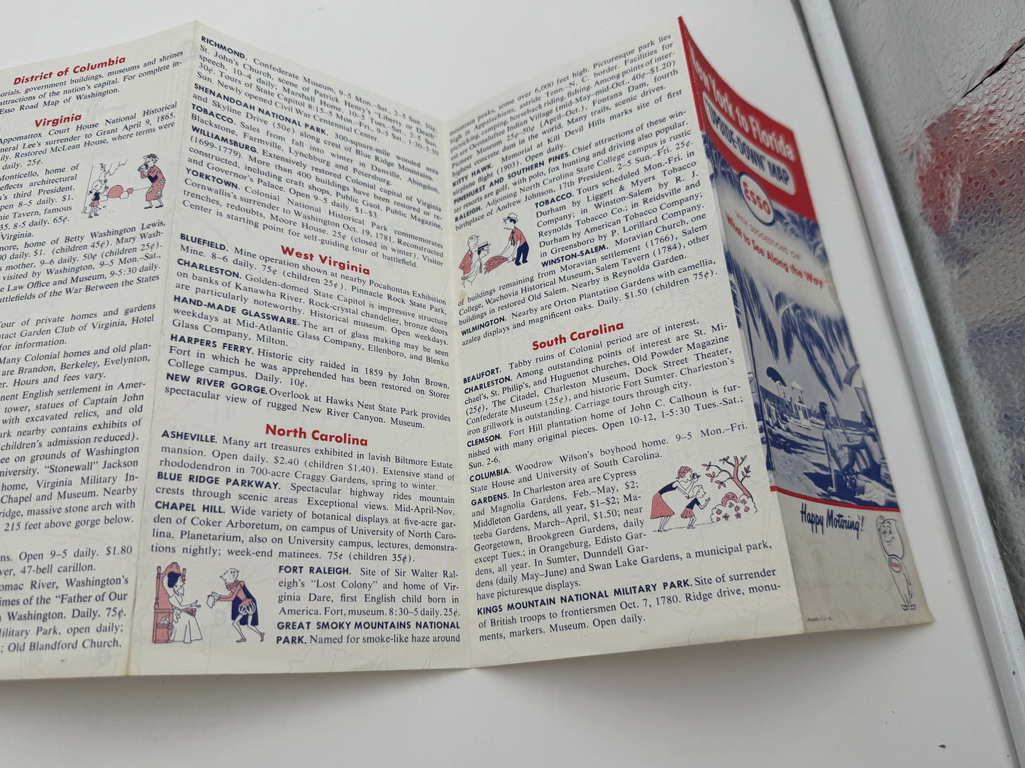 Vintage Esso Upside Down Map NY - FL