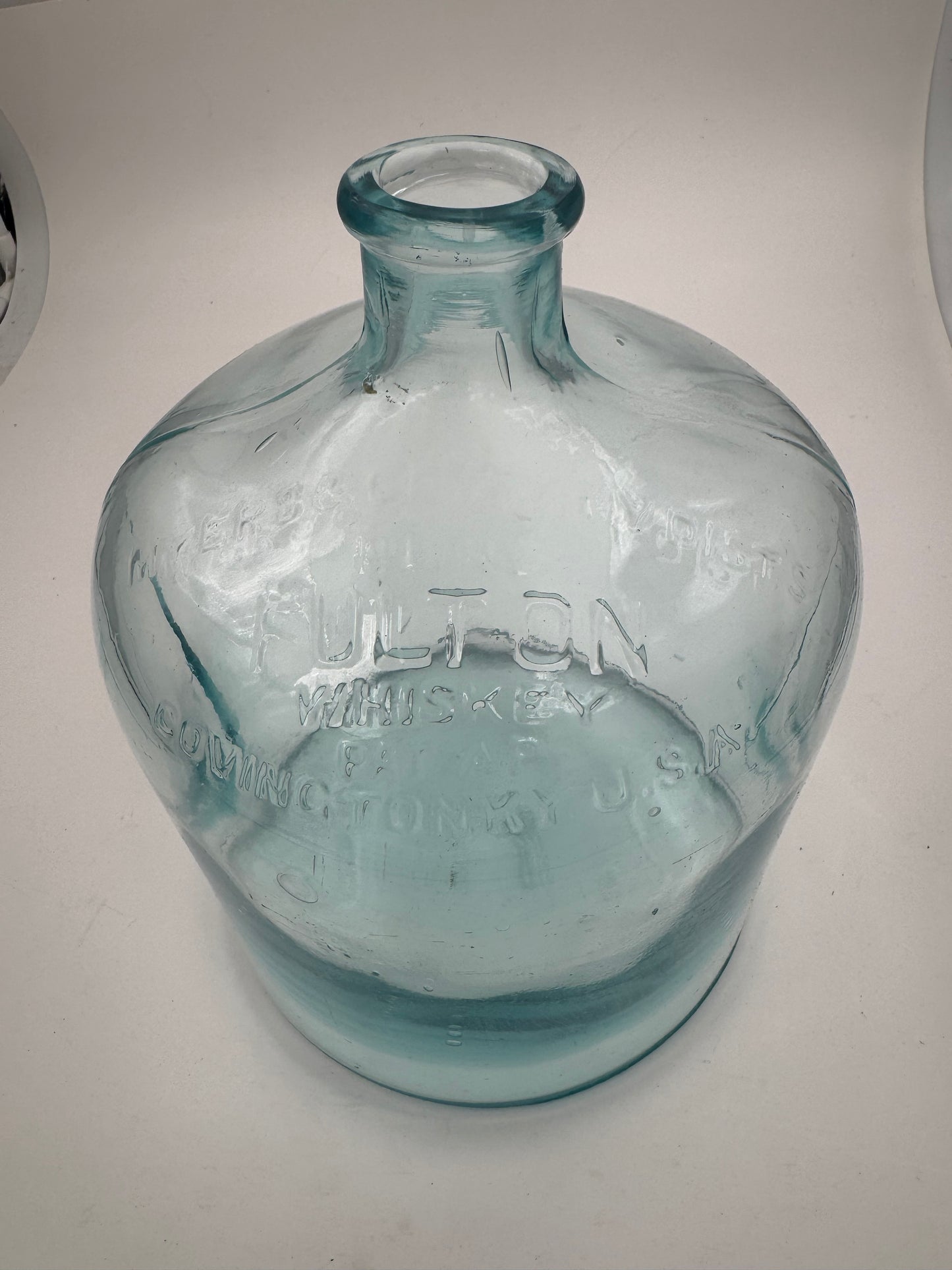 Vintage Fulton Whiskey Jug 2 Piece Blow Mold