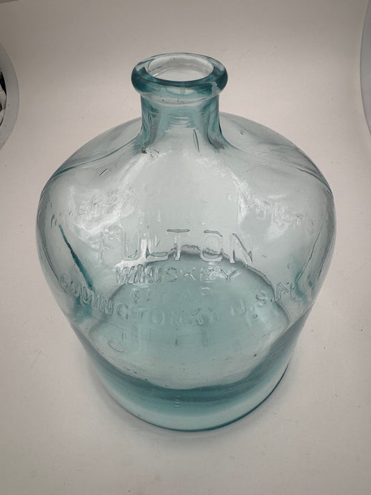 Vintage Fulton Whiskey Jug 2 Piece Blow Mold