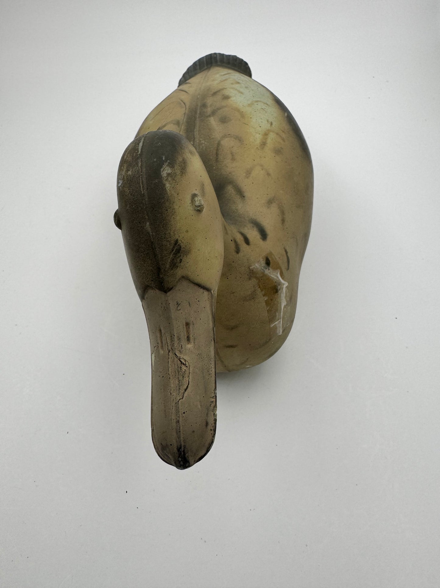 Vintage Duck Decoy Carrylite Glass Eyes Some Wear Noted