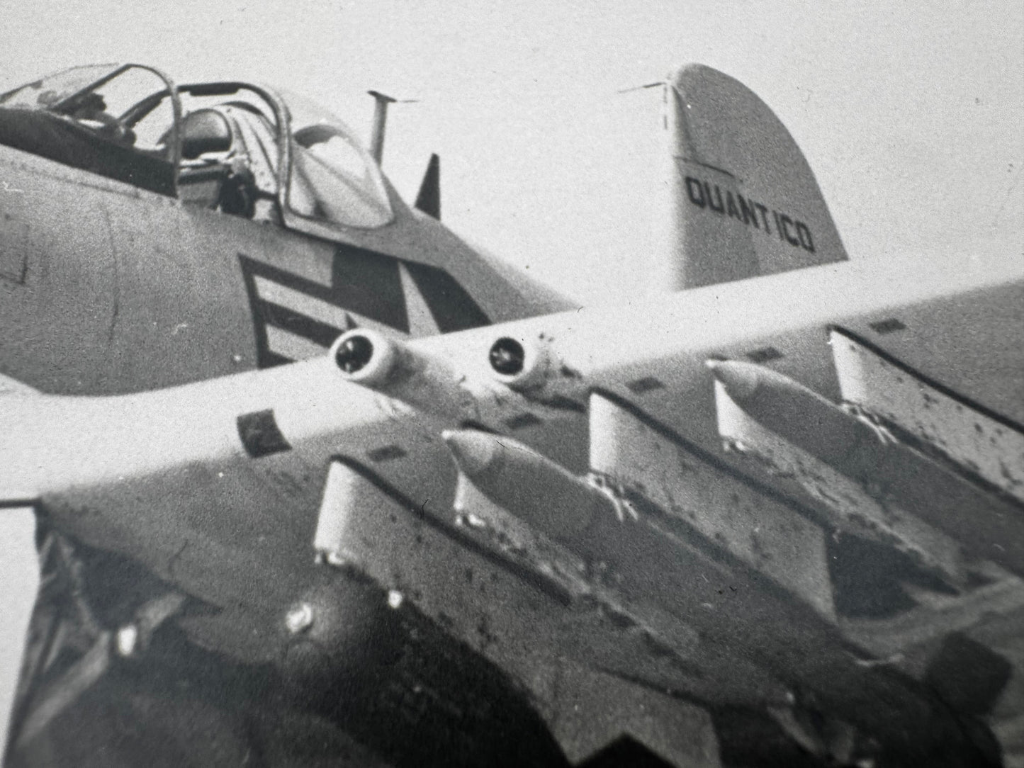 Vintage US Marines Jet Photo Black and White Reprint