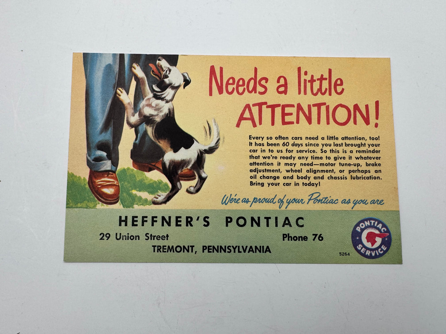 Vintage Pontiac Ink Blotters Featuring Dogs NOS Lot of 4