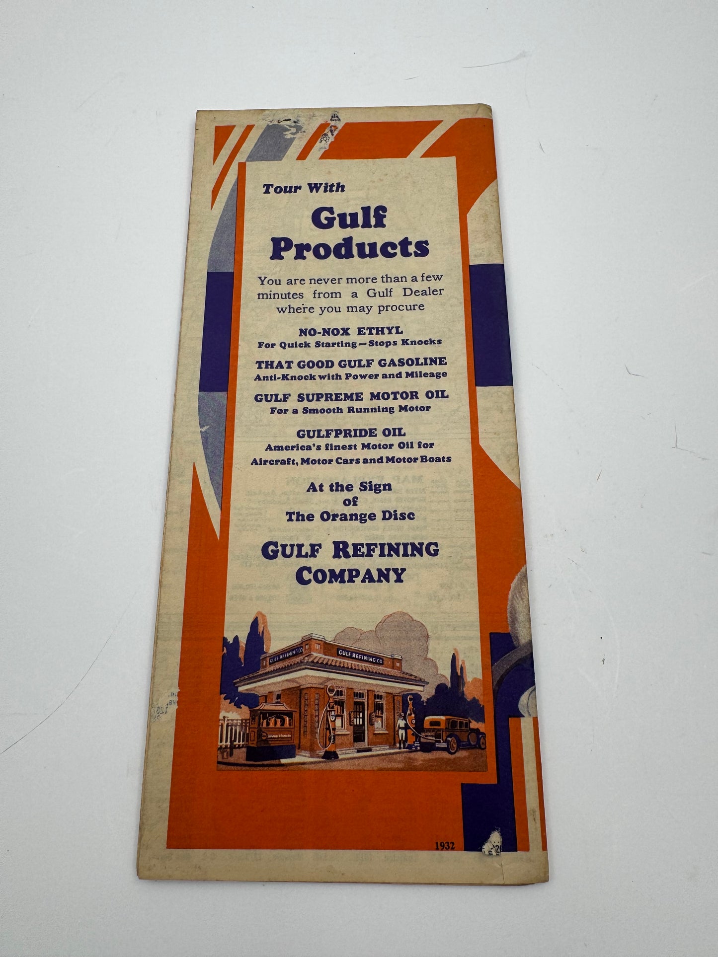 Vintage Road Map Gulf New York 1932