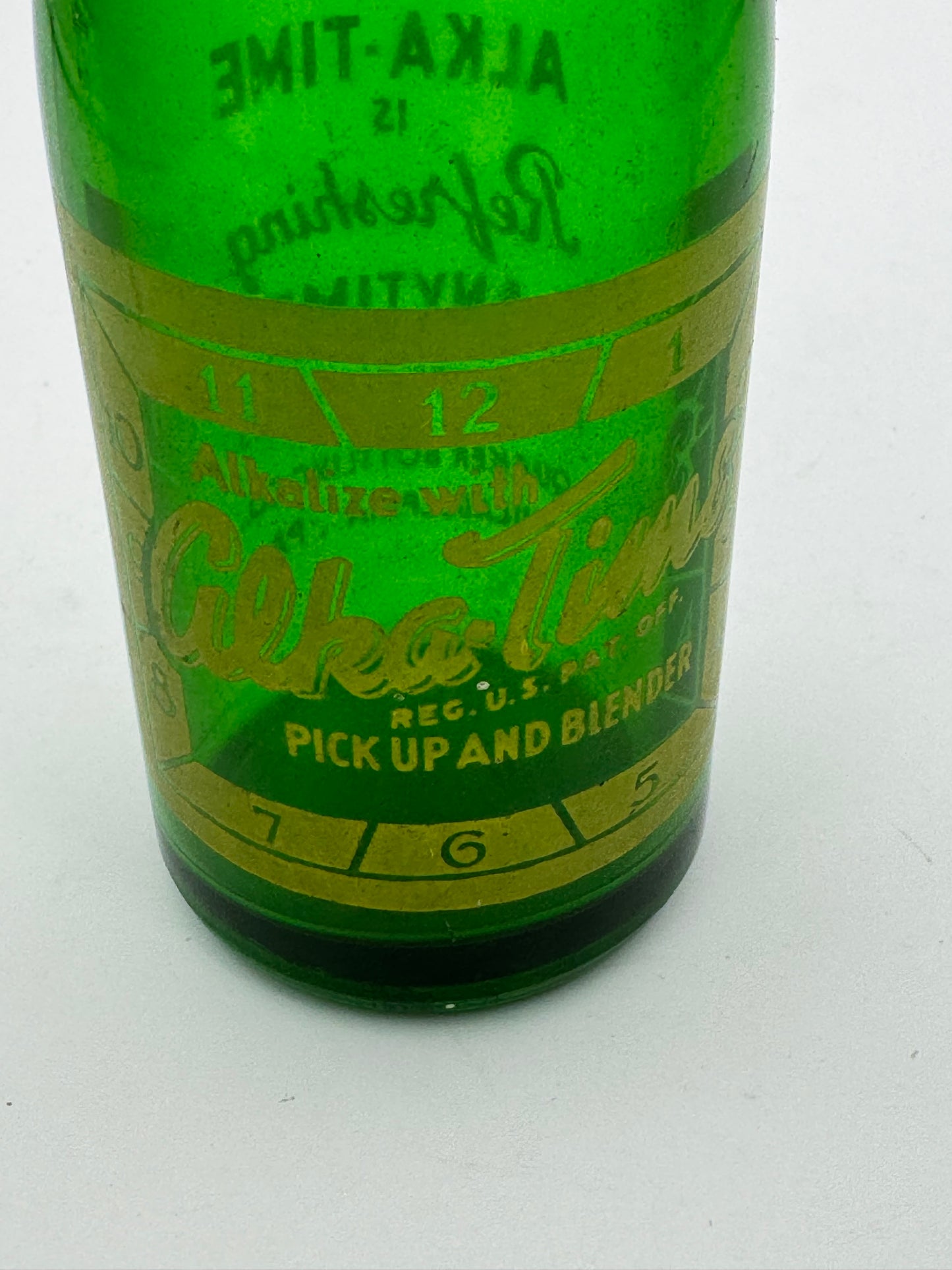 Vintage ACL Alka Time Soda Bottle Minty Rare