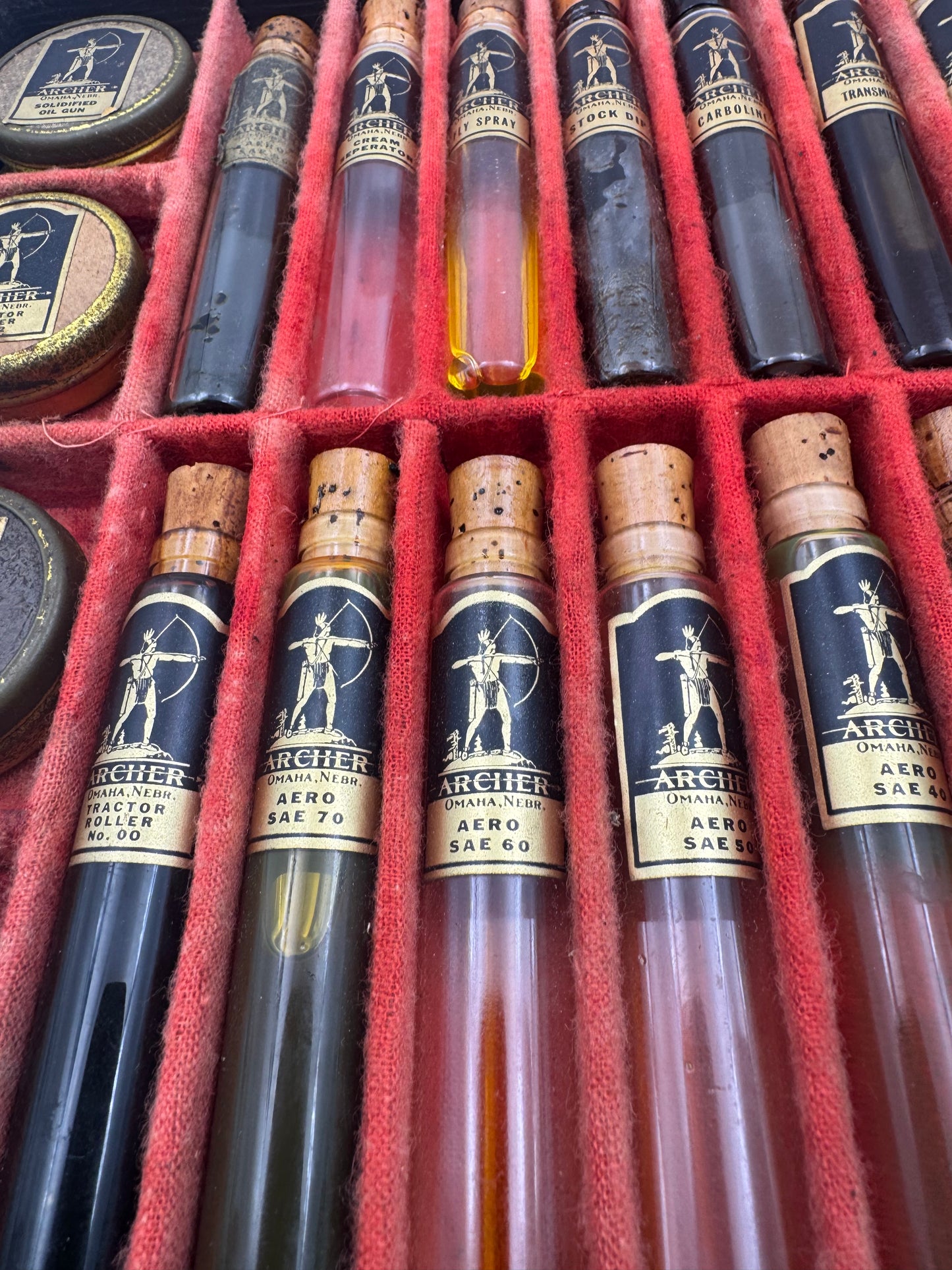 Vintage Salesman Sample Archer Lubricants Set Complete
