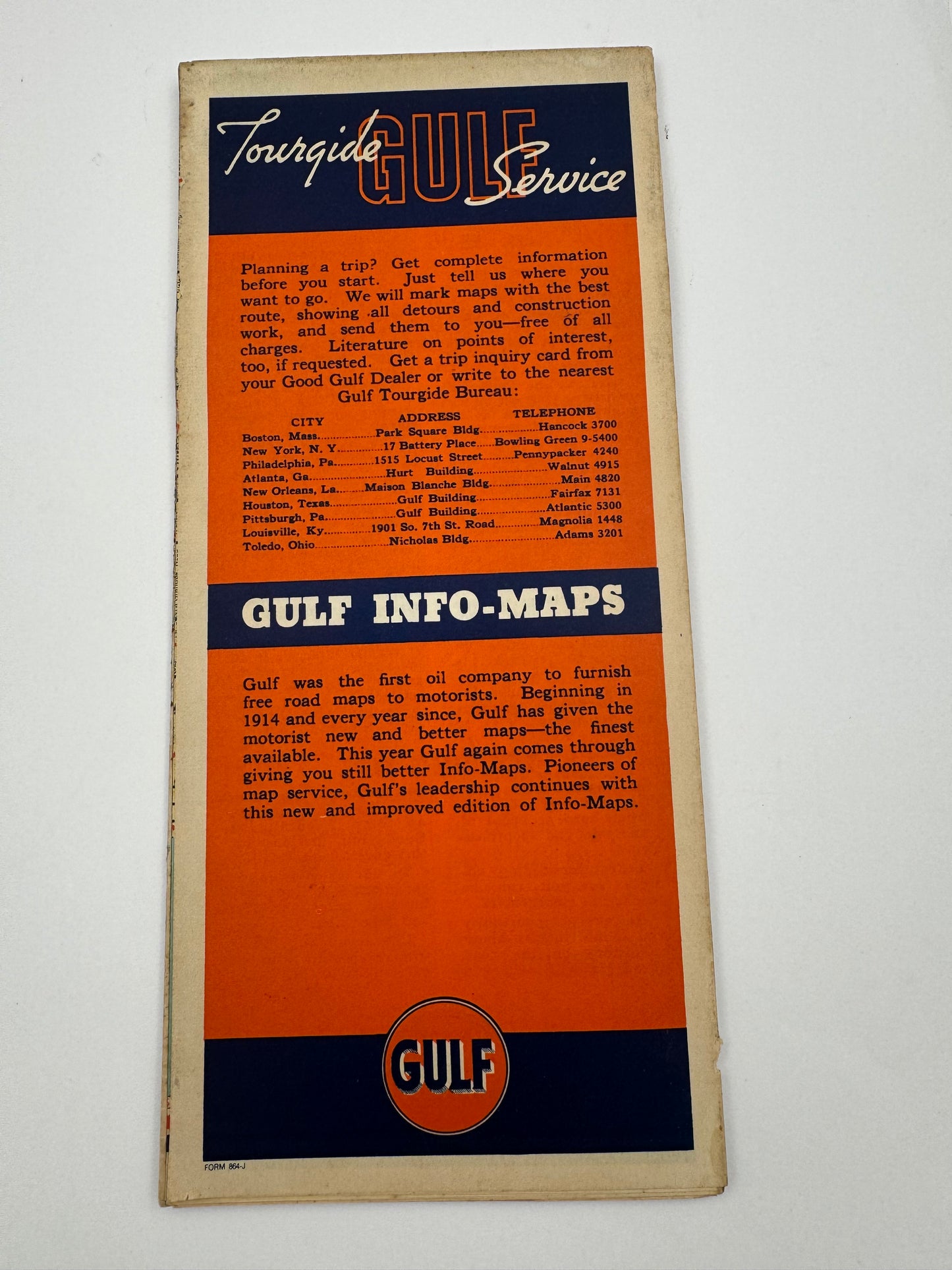 Vintage Road Map Gulf Michigan 1930s