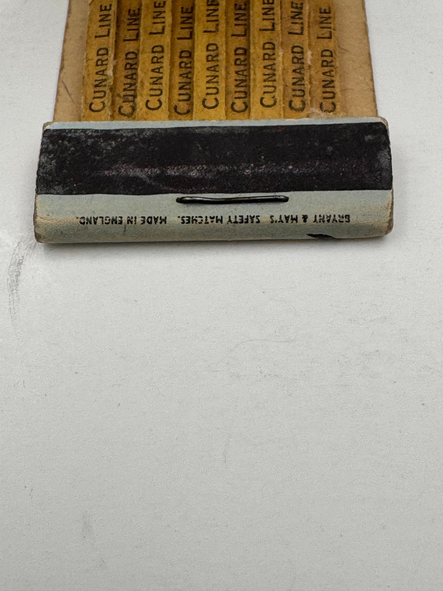 Vintage Matchbook Cunard Cool Ship Stack Graphic NOS