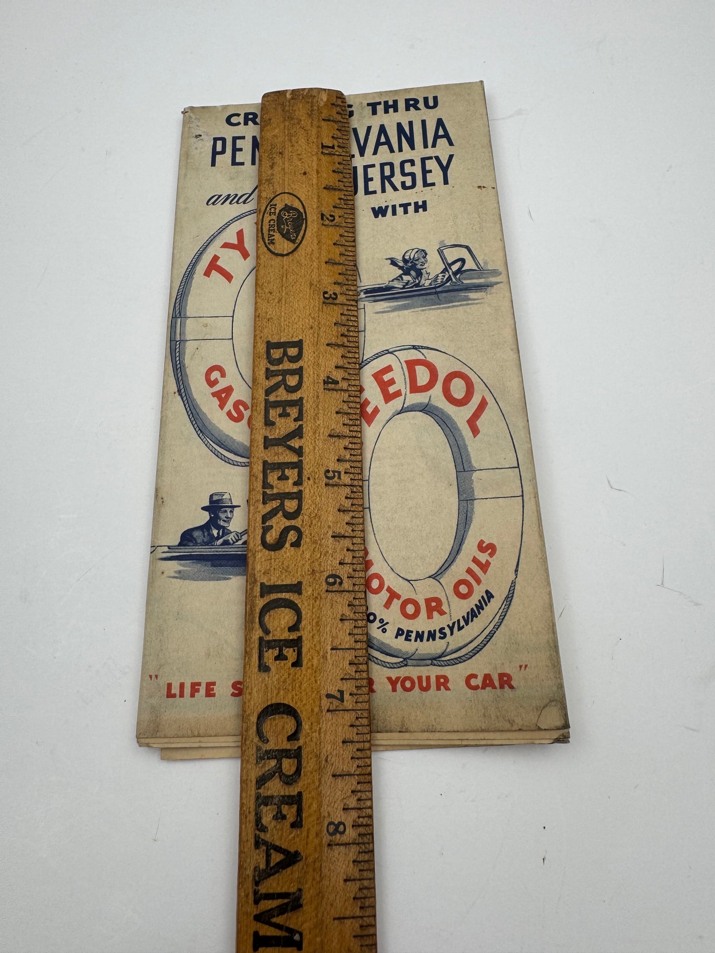 Vintage Roadmap 1933 PA NJ Tydol Veedol