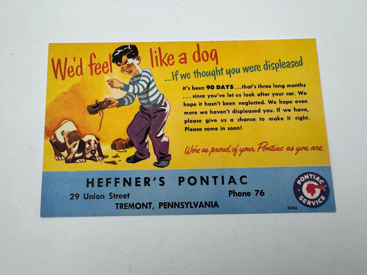 Vintage Pontiac Ink Blotters Featuring Dogs NOS Lot of 4