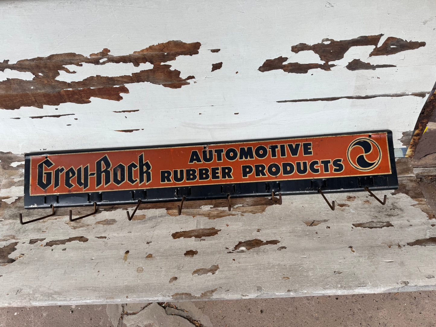 Vintage Sign Grey Rock Belts Holder
