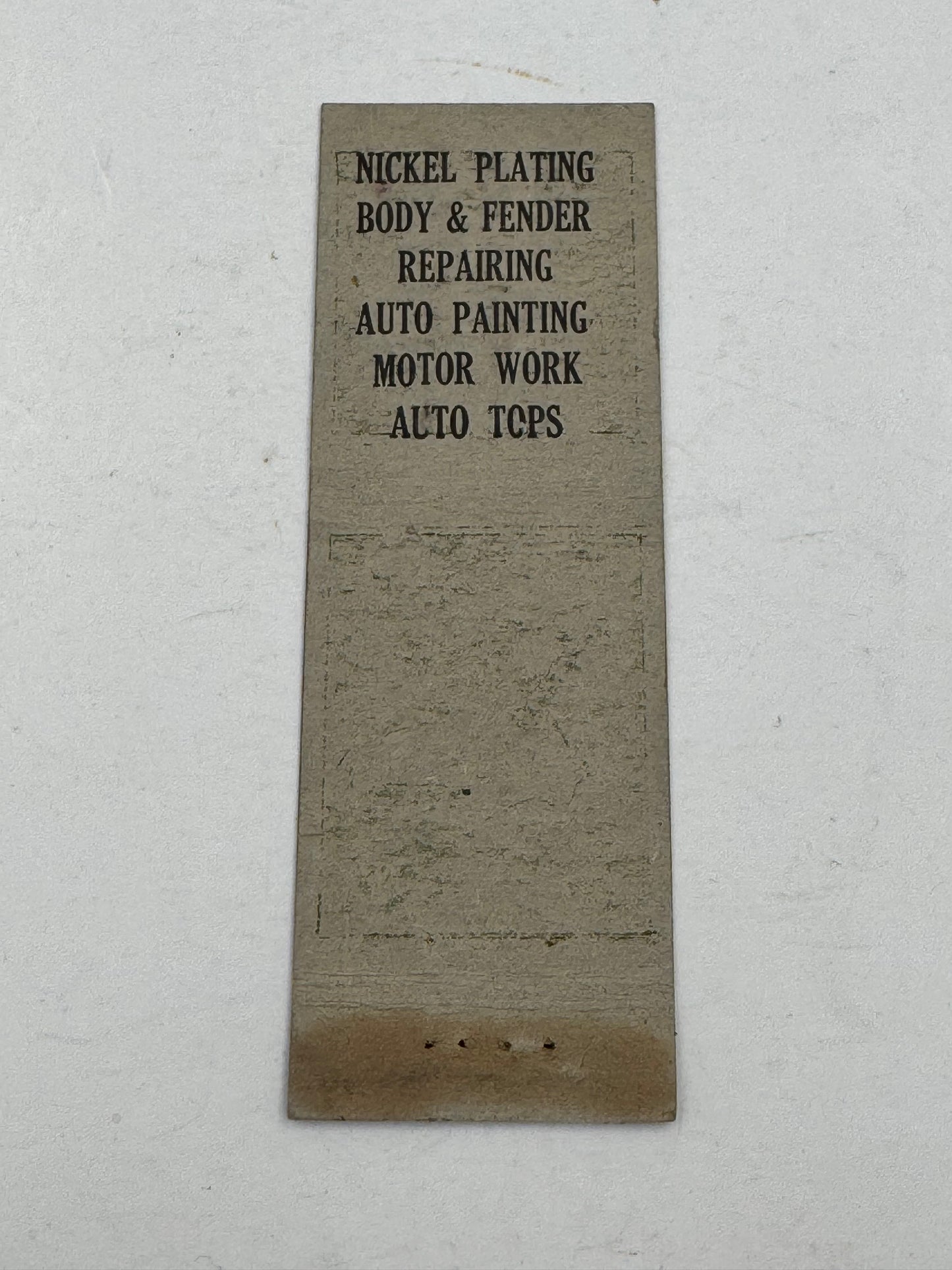 Vintage 1940s Tow Truck Matchbook Cover