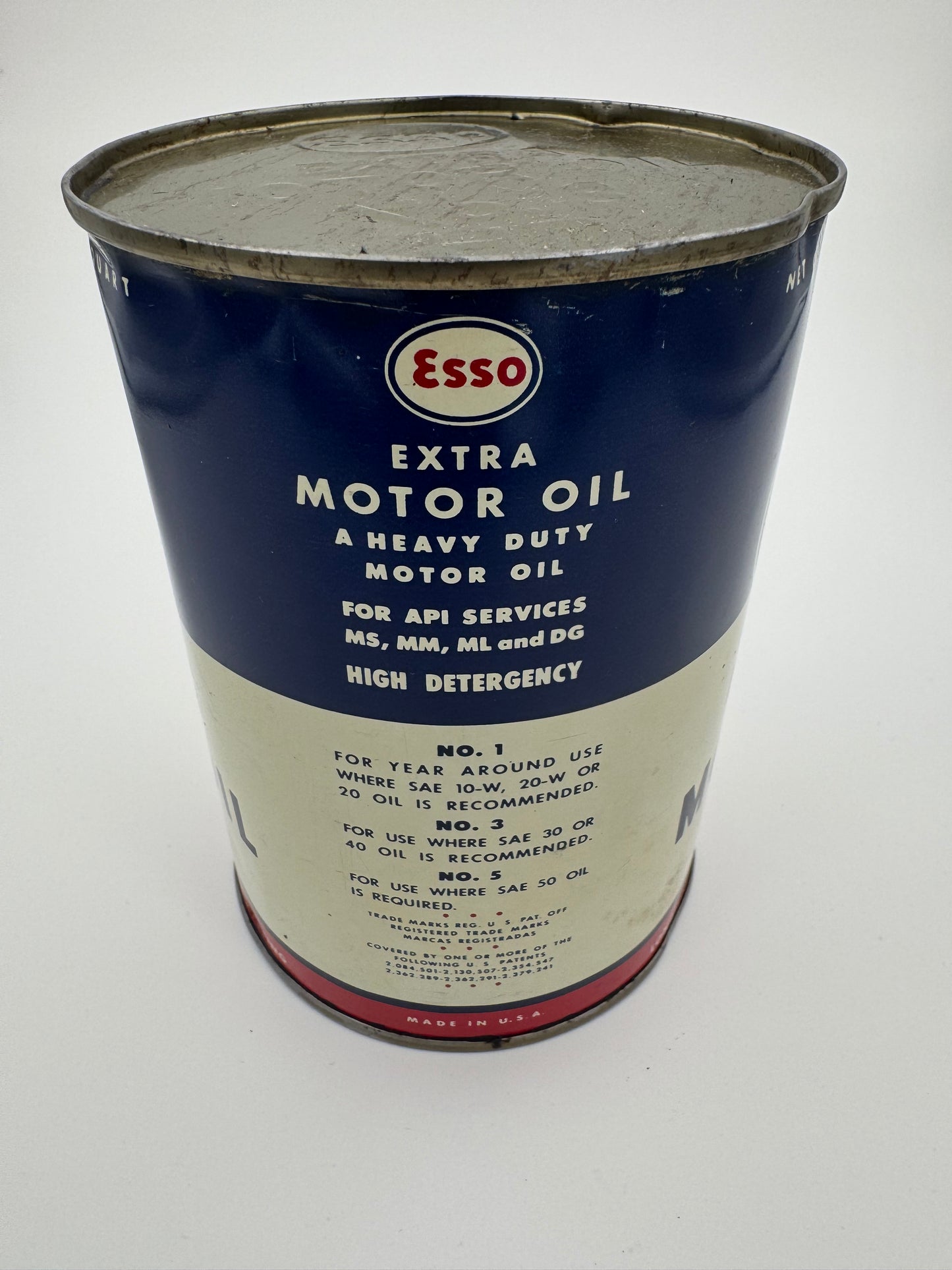 Vintage Esso Oil Can No 3 Empty Clean