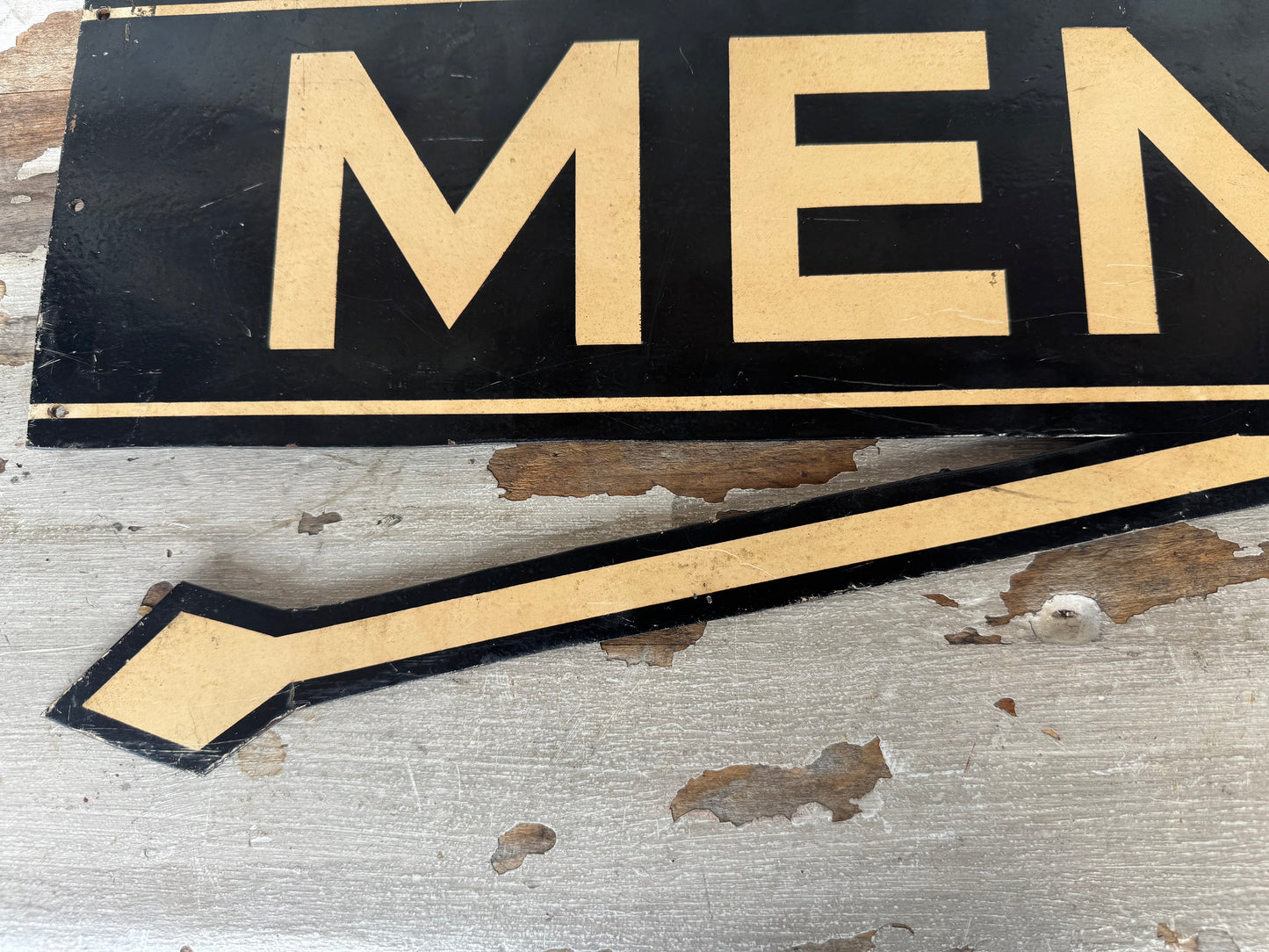 Vintage Men Sign Early Independent Gas Station