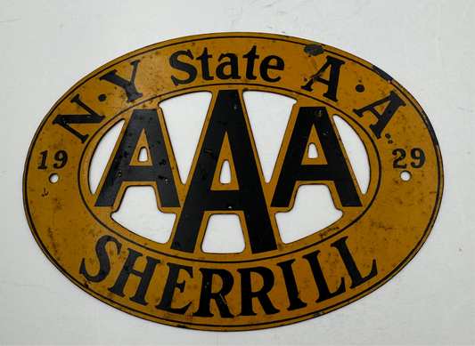 Vintage License Plate Topper Sherrill NY 1929