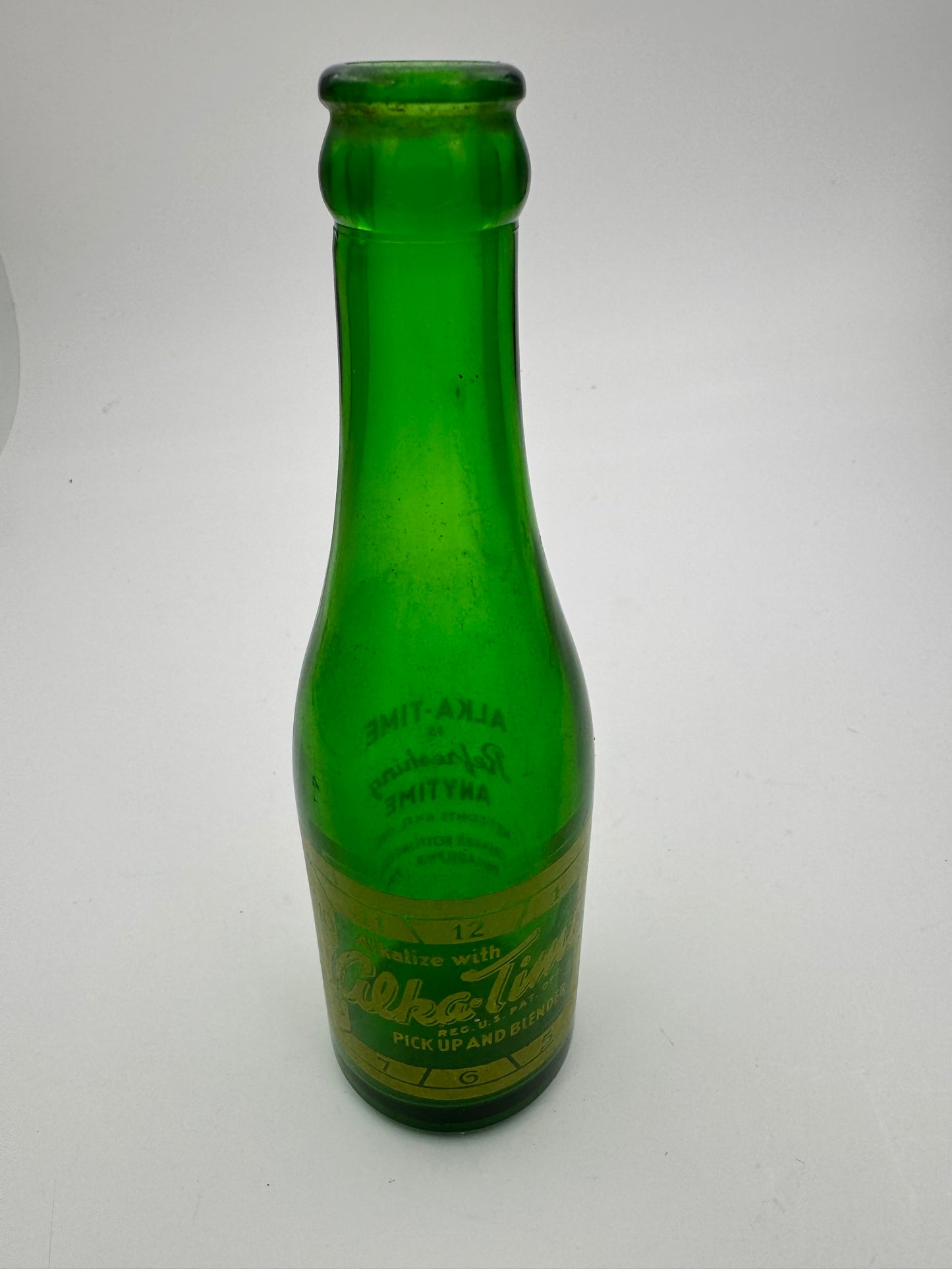 Vintage ACL Alka Time Soda Bottle Minty Rare