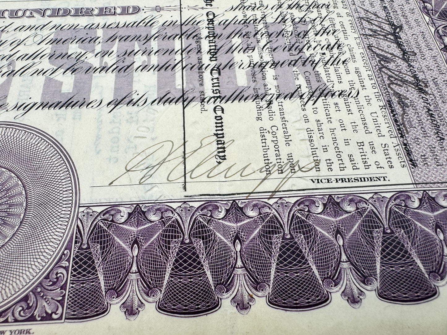 Vintage Stock Certificate Marconi Wireless 100 Shares