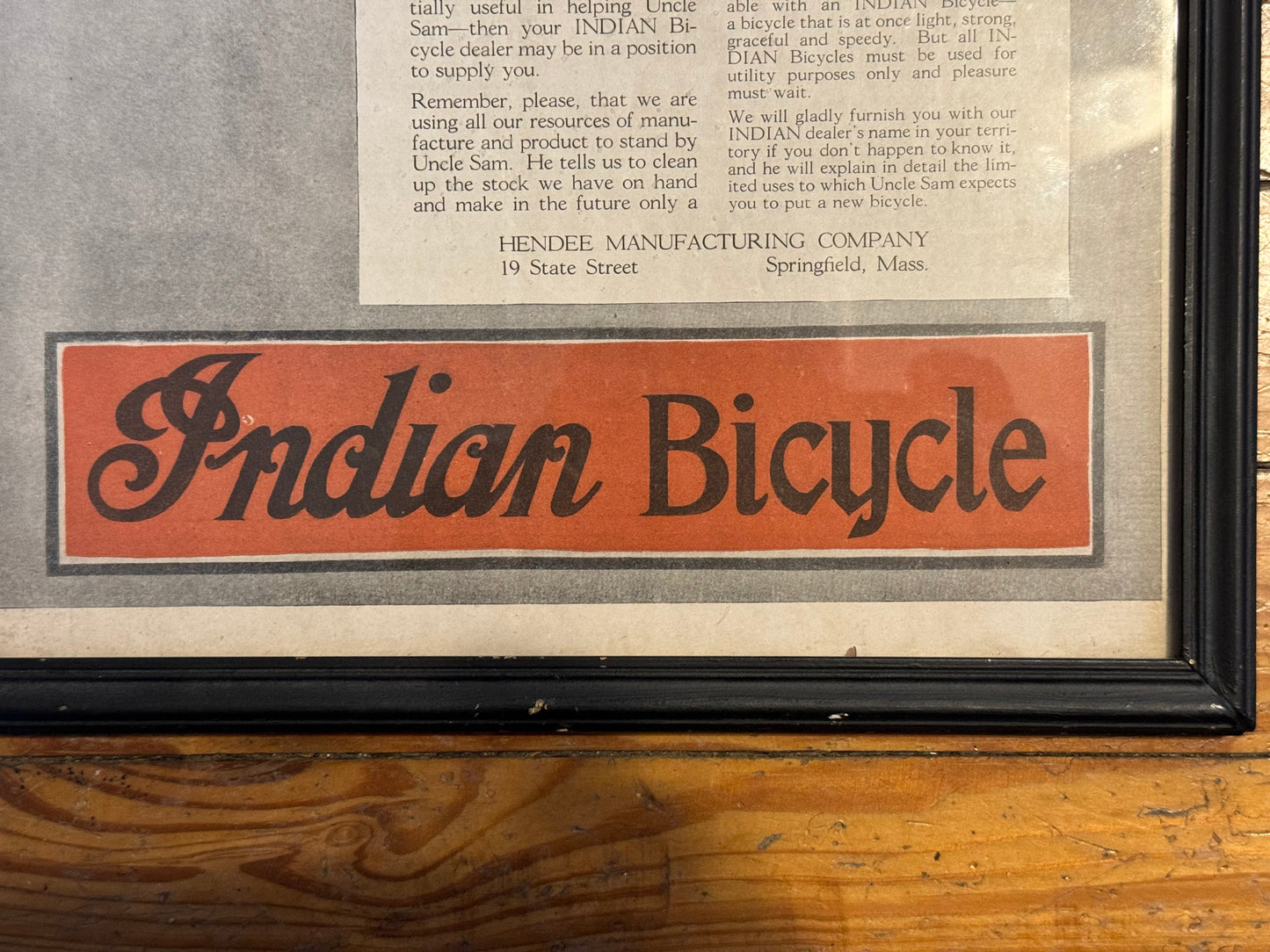 Vintage Indian Motorcycle Bicycle Ad 1918