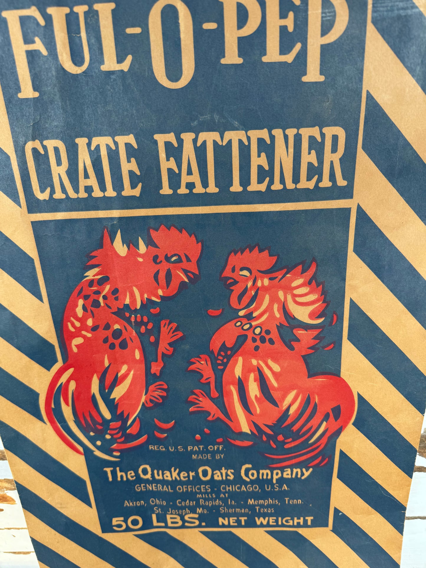 Vintage Ful O Pep Feed Bag Quaker Oats